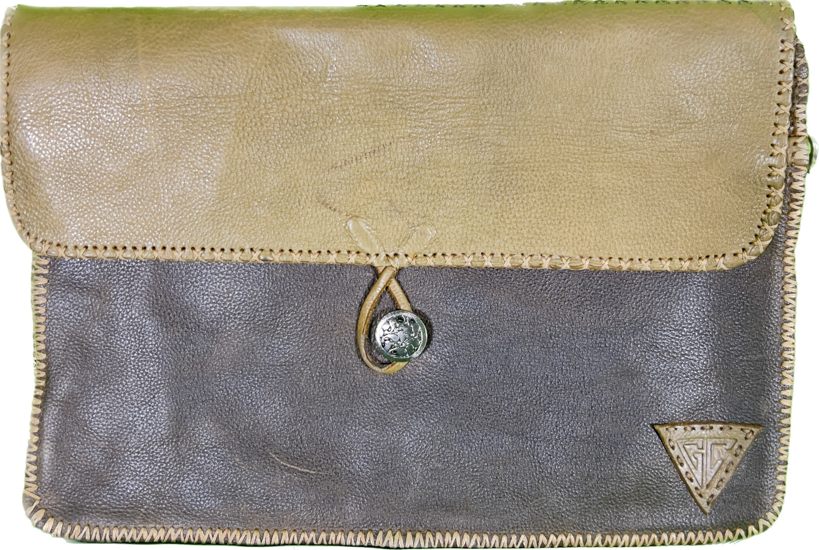 100% hand stitched leather laptop bag- One of a kind