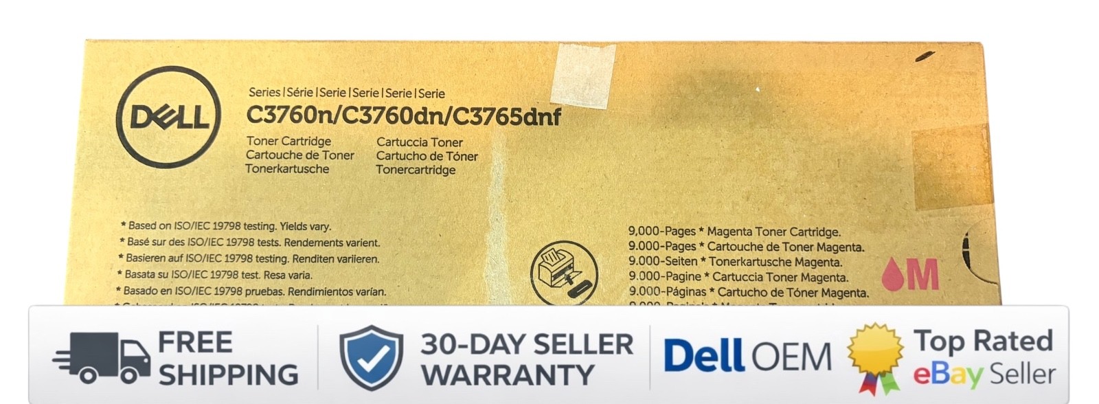 Genuine Dell XKGFP Magenta High Yield Toner Cartridge C3760n C3760dn C3765dnf