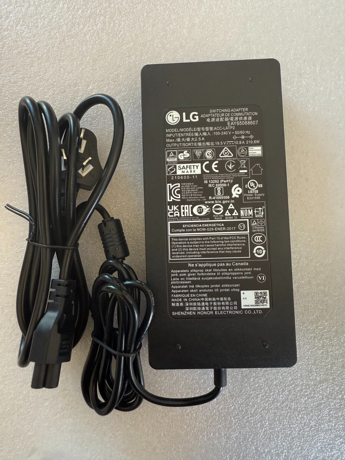 1pcs ACC-LATP2 EAY65068607 AC 210.6W/19.5V  Adapter for LG 28MQ780-B Monitor