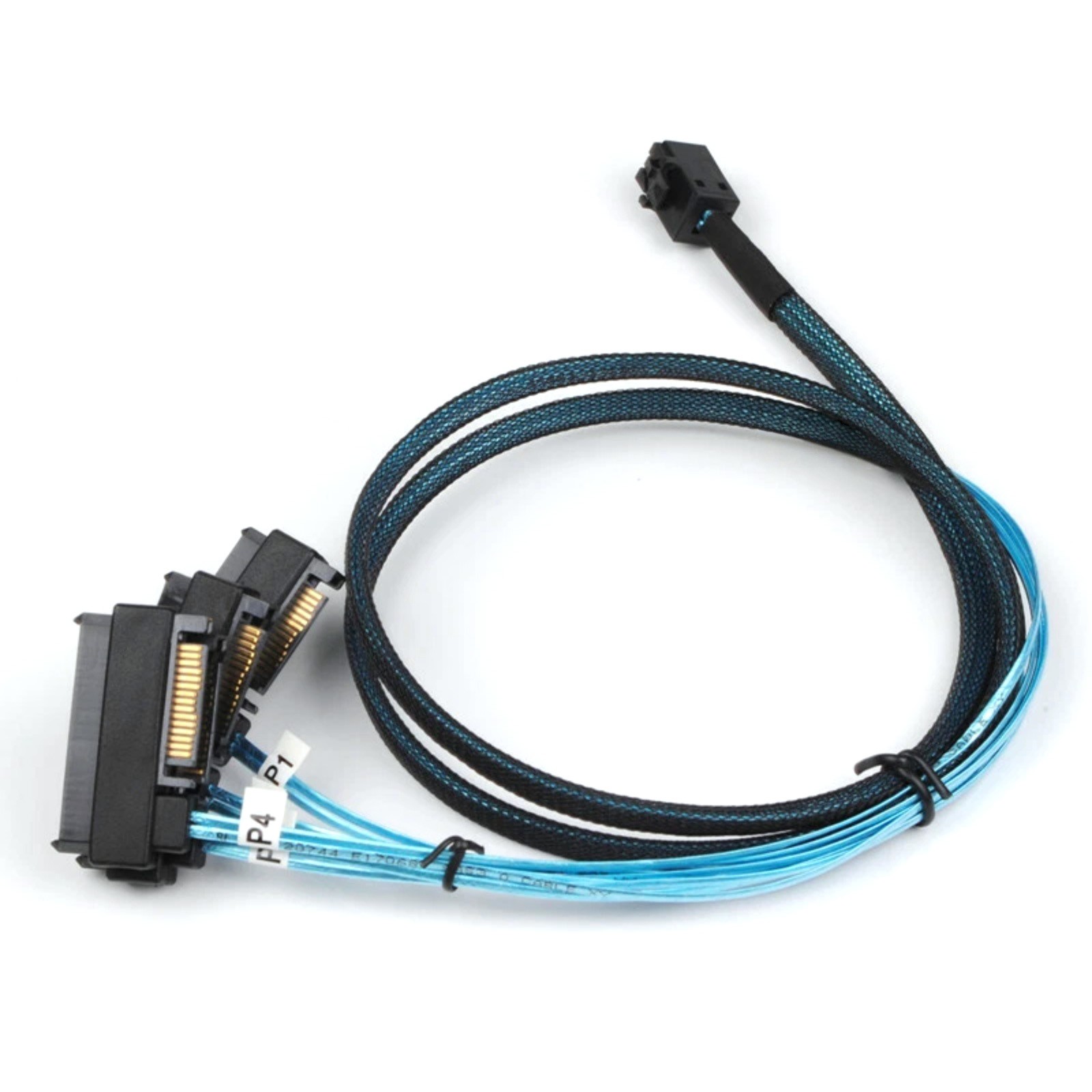 Professional SFF-8643 to 4 SFF-8482 SAS Cable 1M with Power for RAID Systems