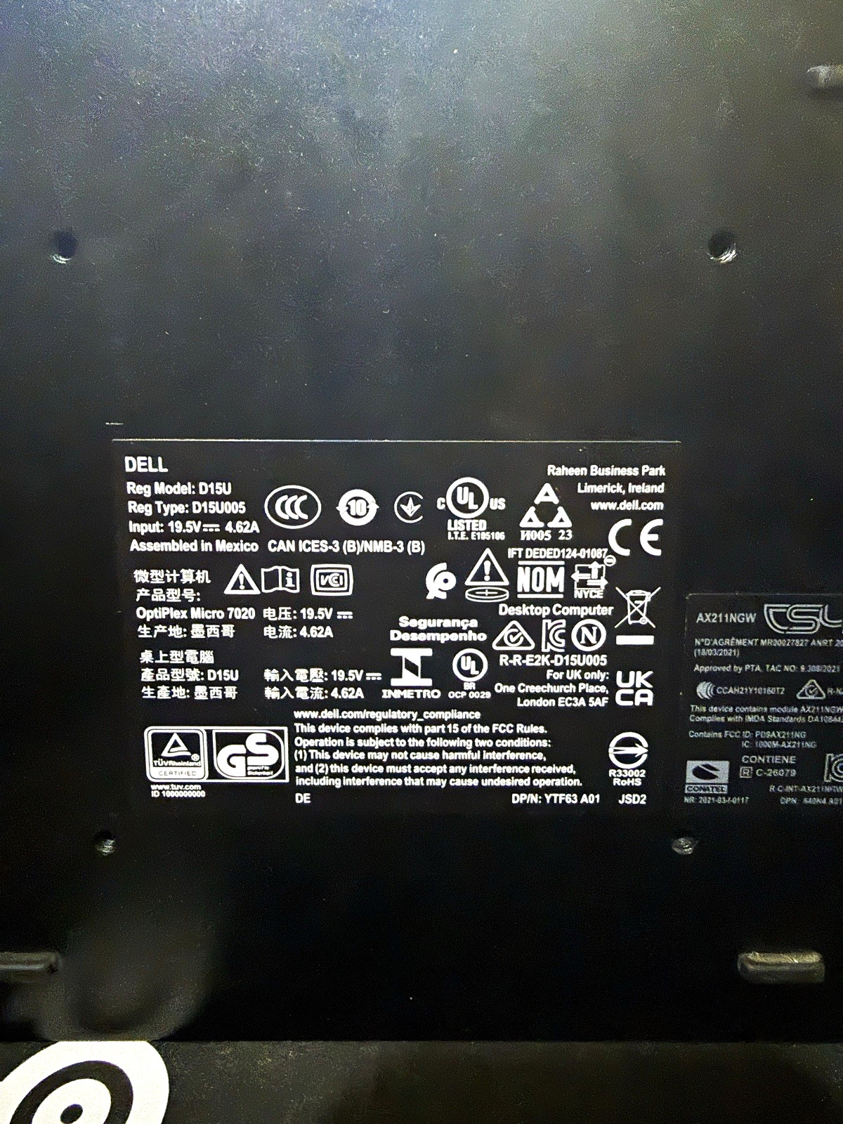 Dell OptiPlex Micro 7020 D15U i5-14500T 64GB No SSD