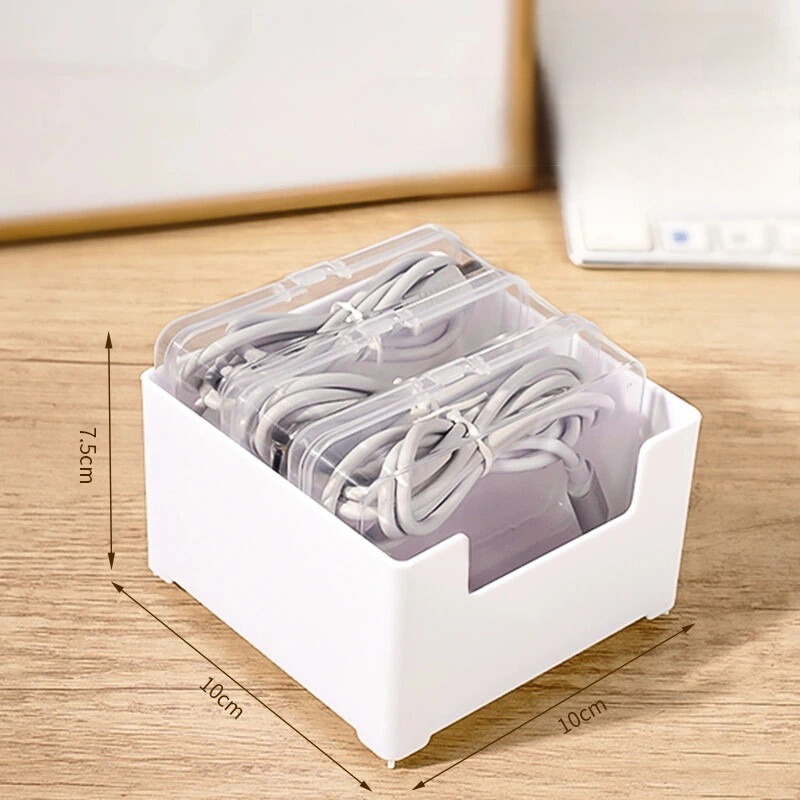 1Set Data Cable Storage Box Cable Organizer Jewelry Card Desk Storage Box