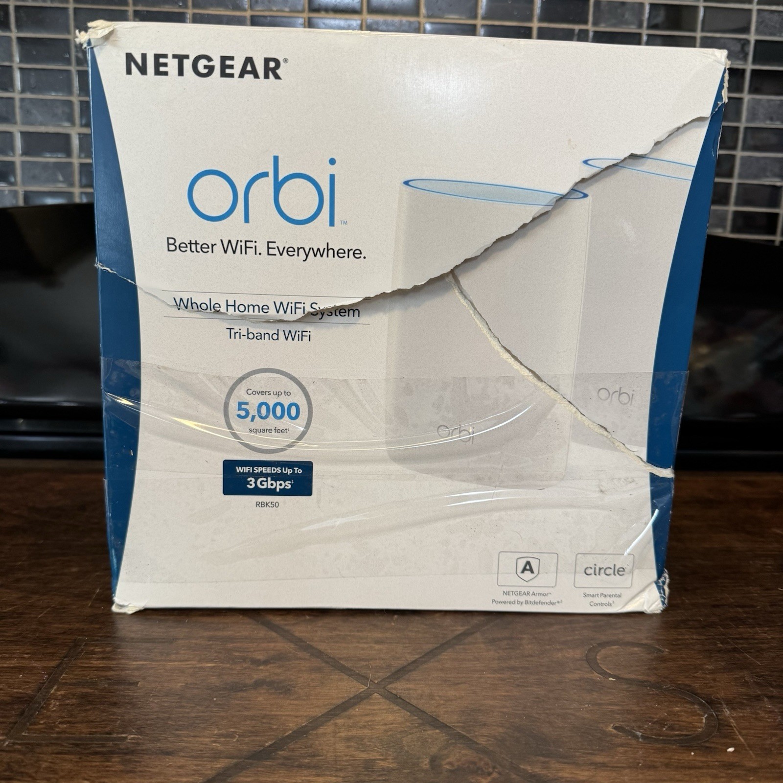 NOB Netgear RBK50-100NAS Orbi AC3000 Tri-Band Whole Home WiFi System 2 Pack NEW
