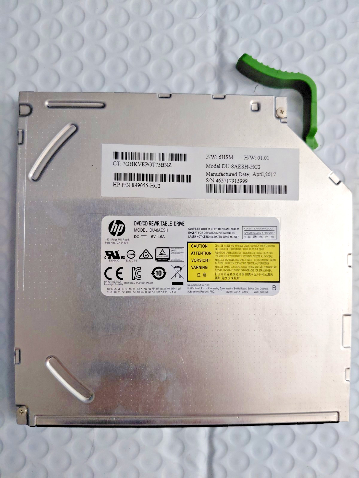 GENUINE HP DU-8AESH-HC3 DVD/CD Rewritable Drive 849055-HC3 SATA Optical Drive 1