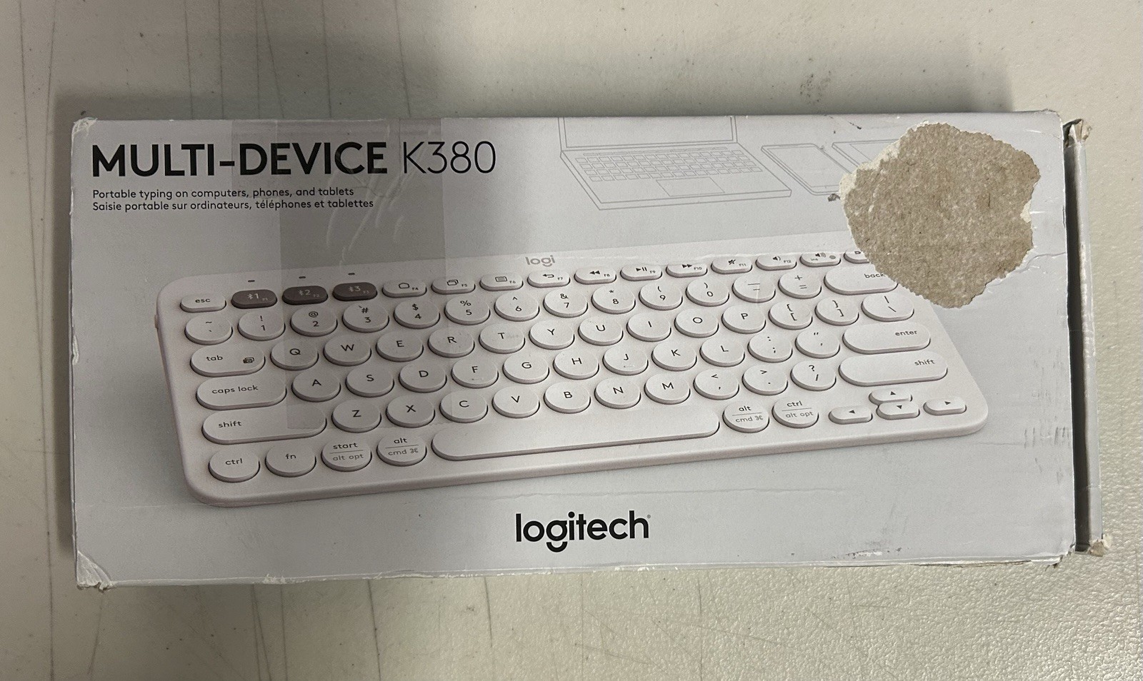 Logitech K380 Bluetooth Keyboard - Off-White, English