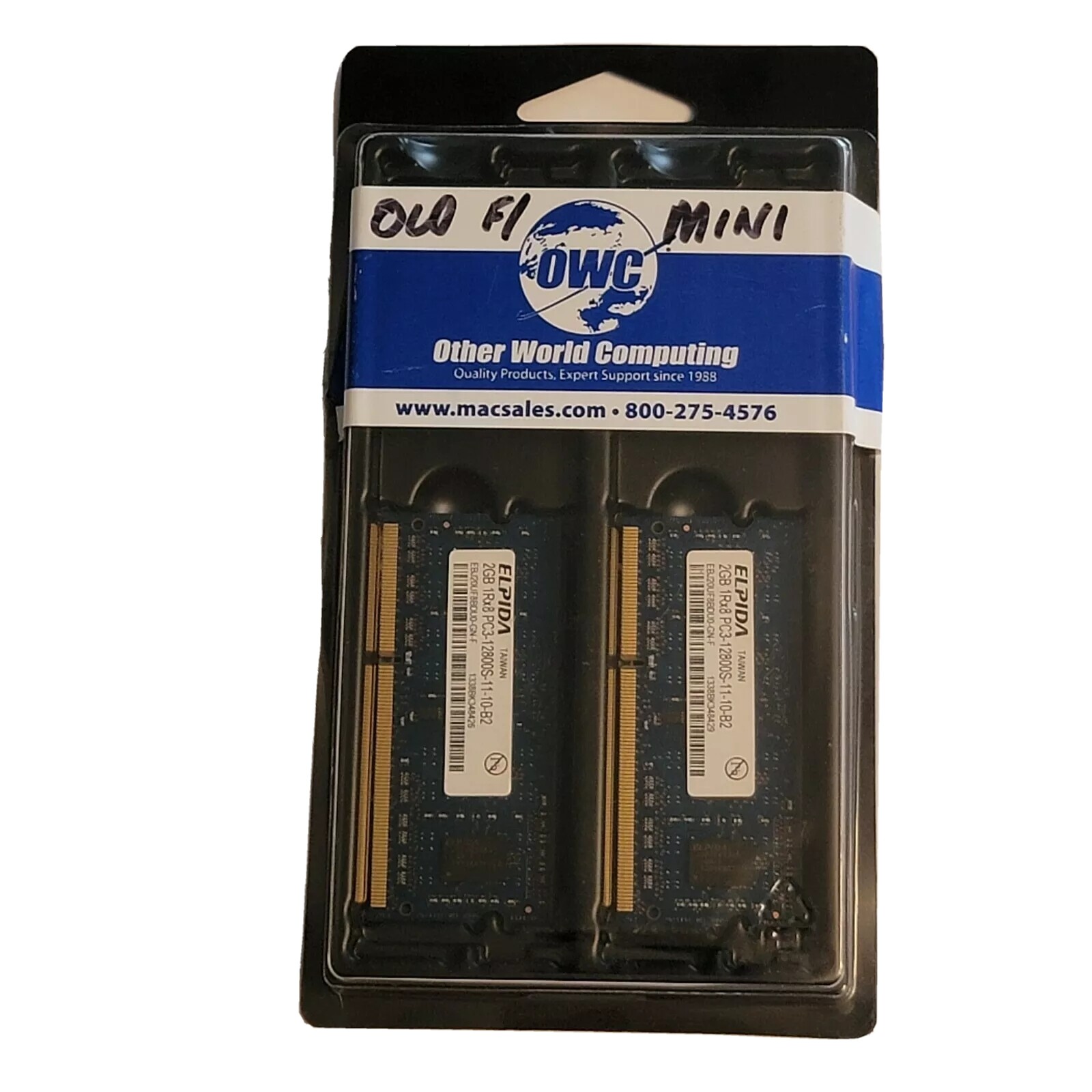 Elpida - 4GB 1Rx8 DDR3 PC3-12800S-11-10-B2 (2x2GB) Mac Ram Memory