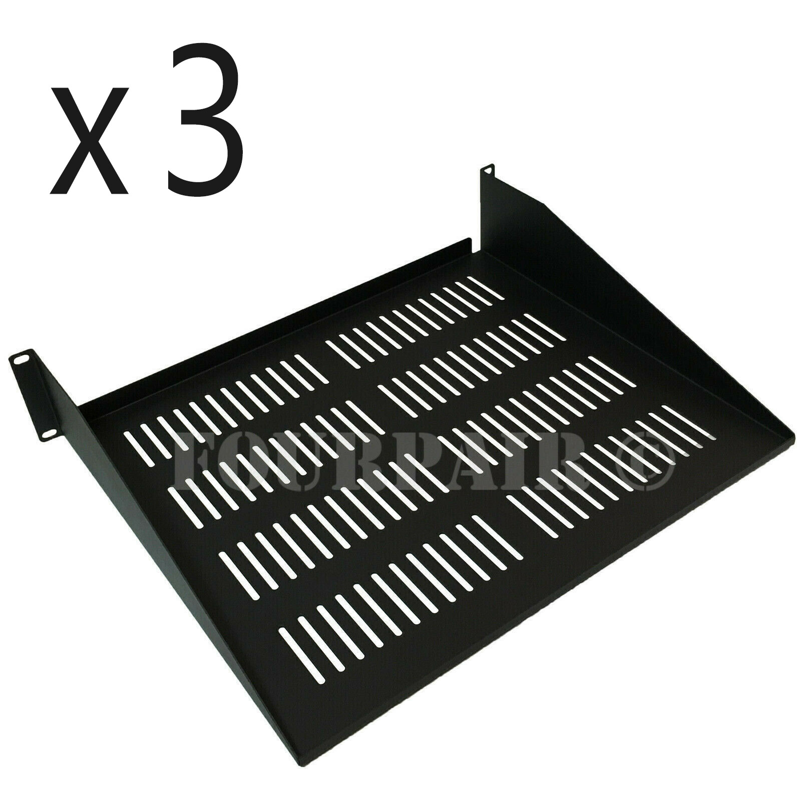 3 Pack - 2 Space Vented Cantilever Relay Rack Mount Server Shelf 19" 2U 15" Deep