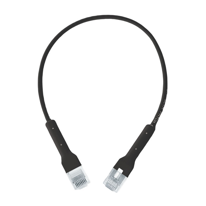 Skyline Cat6a Ethernet Patch Cable 12" (1 ft) Black Bendable Slim, 8 Pack