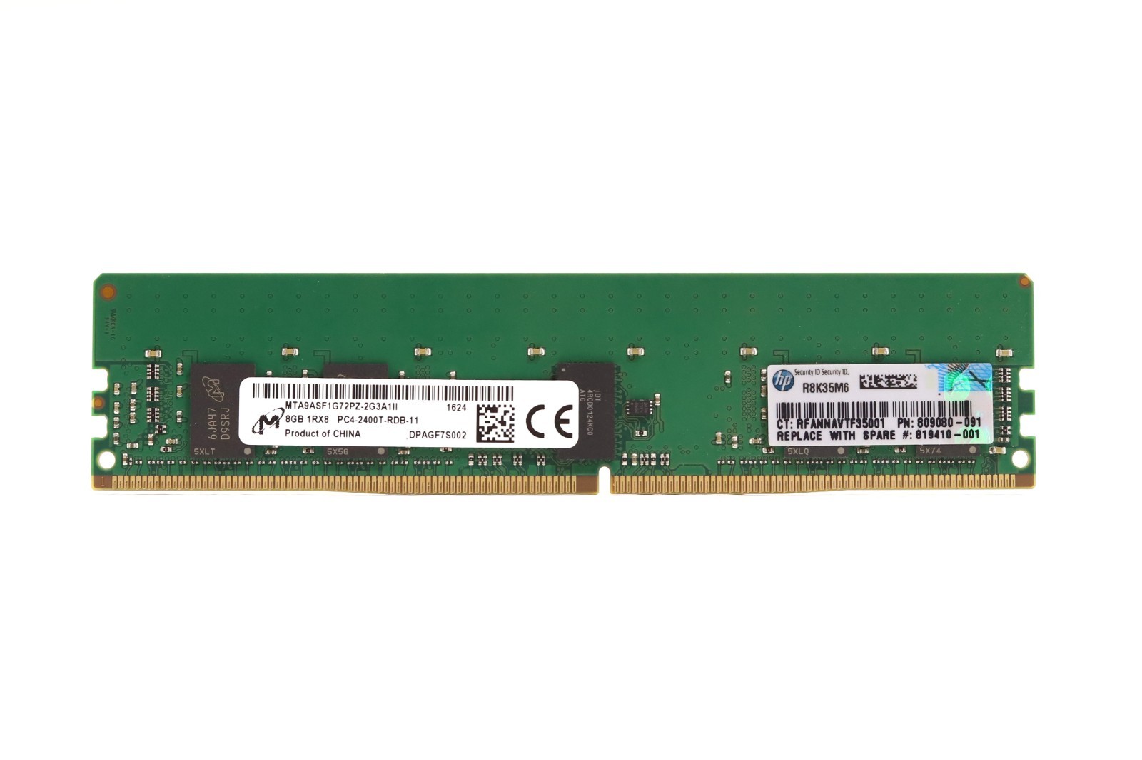 Micron 8GB 1Rx8 PC4-2400T-RDB-11 ECC REG Server Memory MTA9ASF1G72PZ-2G3A1II
