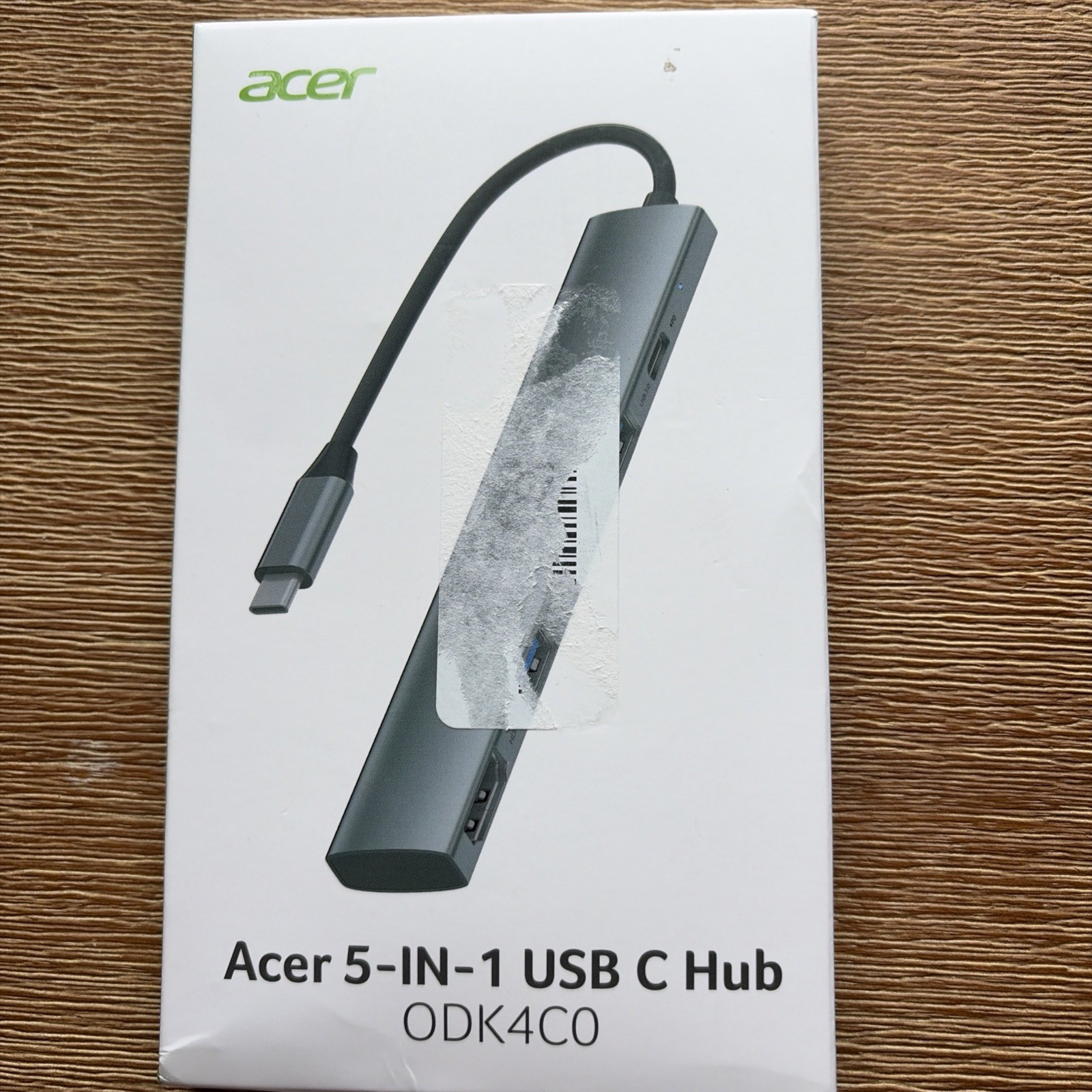 Acer 5-in-1 USB-C Hub Adapter Dongle 4 Data Ports 10Gbps 100W PD Model ODK4L0