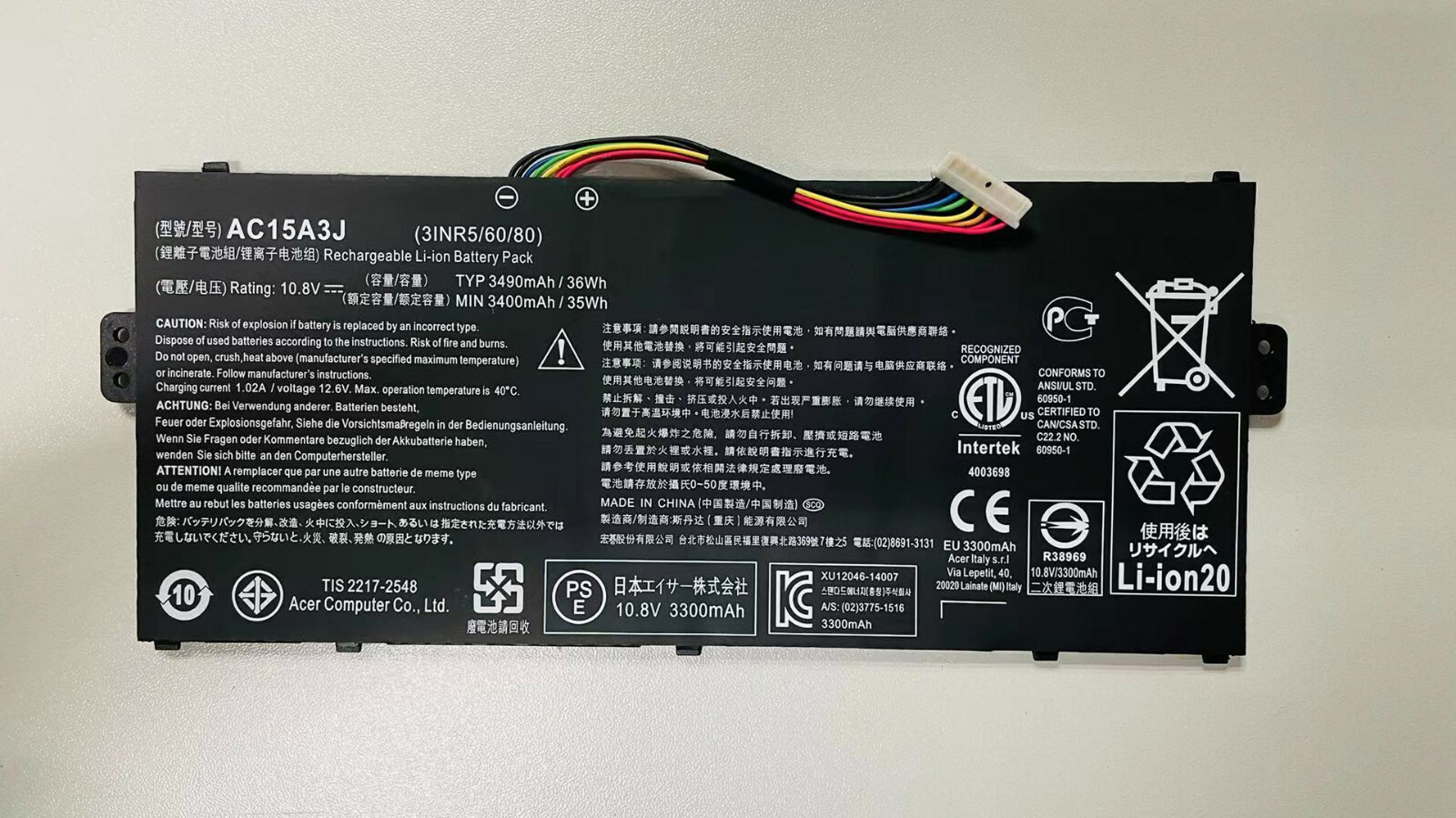 AC15A3J AC15A8J Battery For Acer R11 C738T CB3-131 CB5-132T Notebook computer