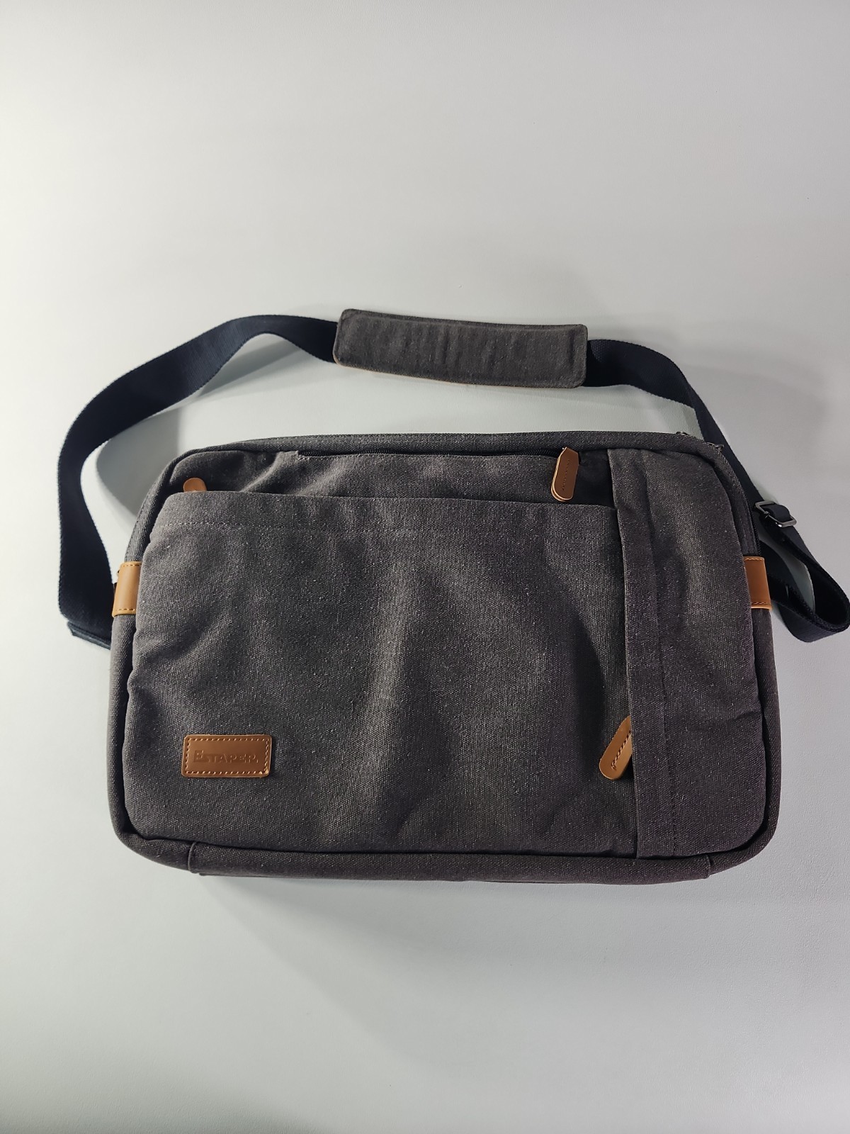 Estarer Men's Canvas Laptop Messenger Bag 17-17.3 Inch with Multiple Pockets