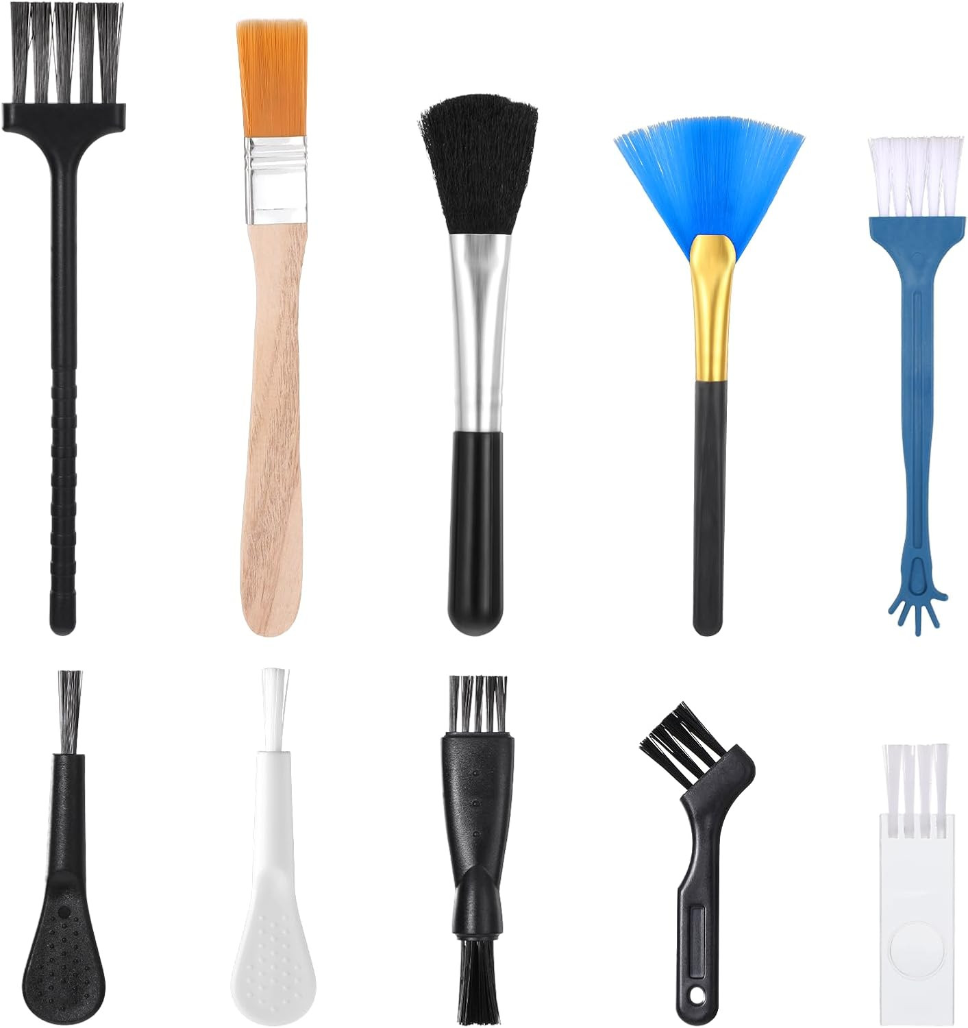 Keyboard Brush, 10 Pcs Mini anti Static Brush Keyboard Cleaning Brushes Kit Nylo