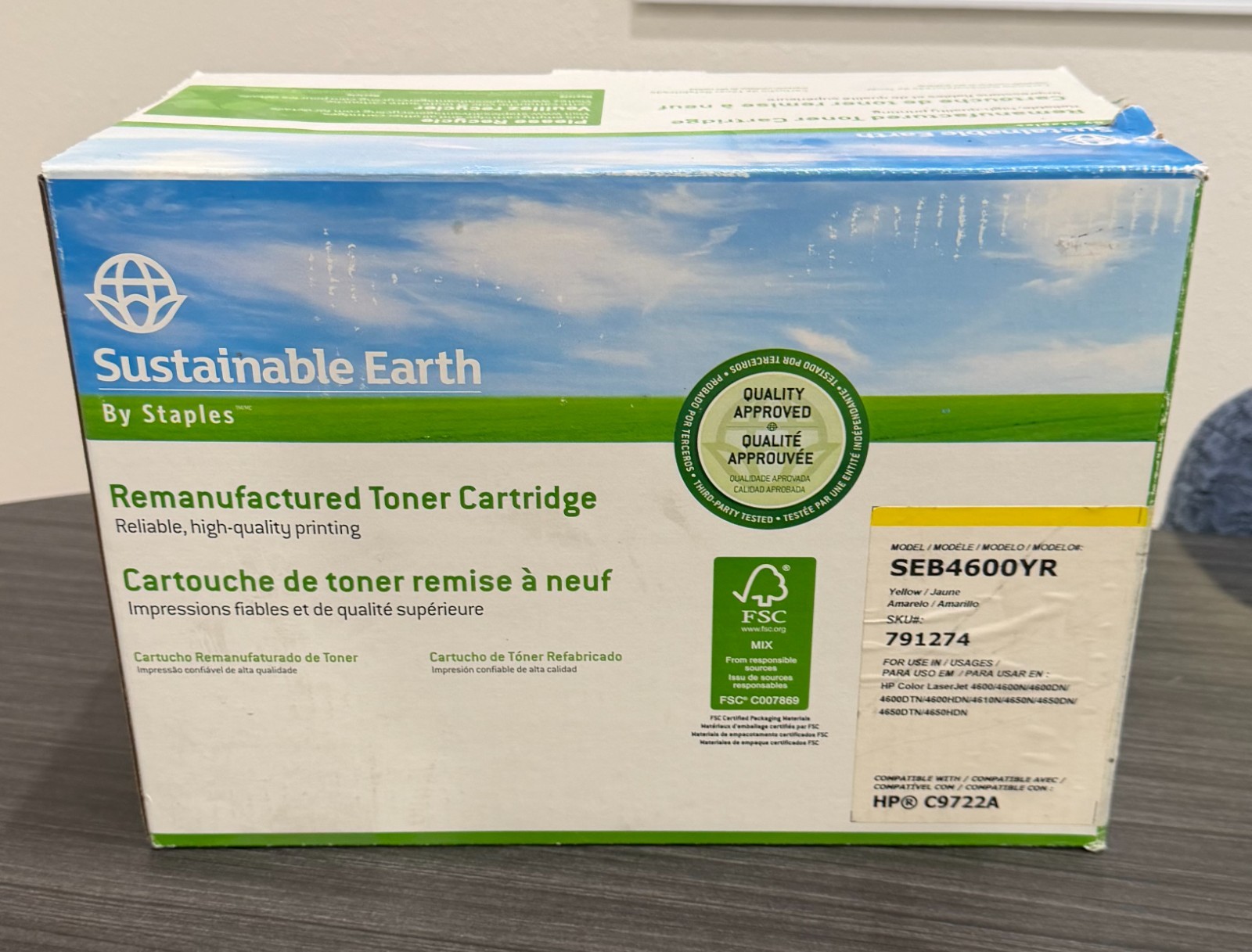 Sustainable Earth SEB4600YR Compatible to Hp C9722A Yellow, New