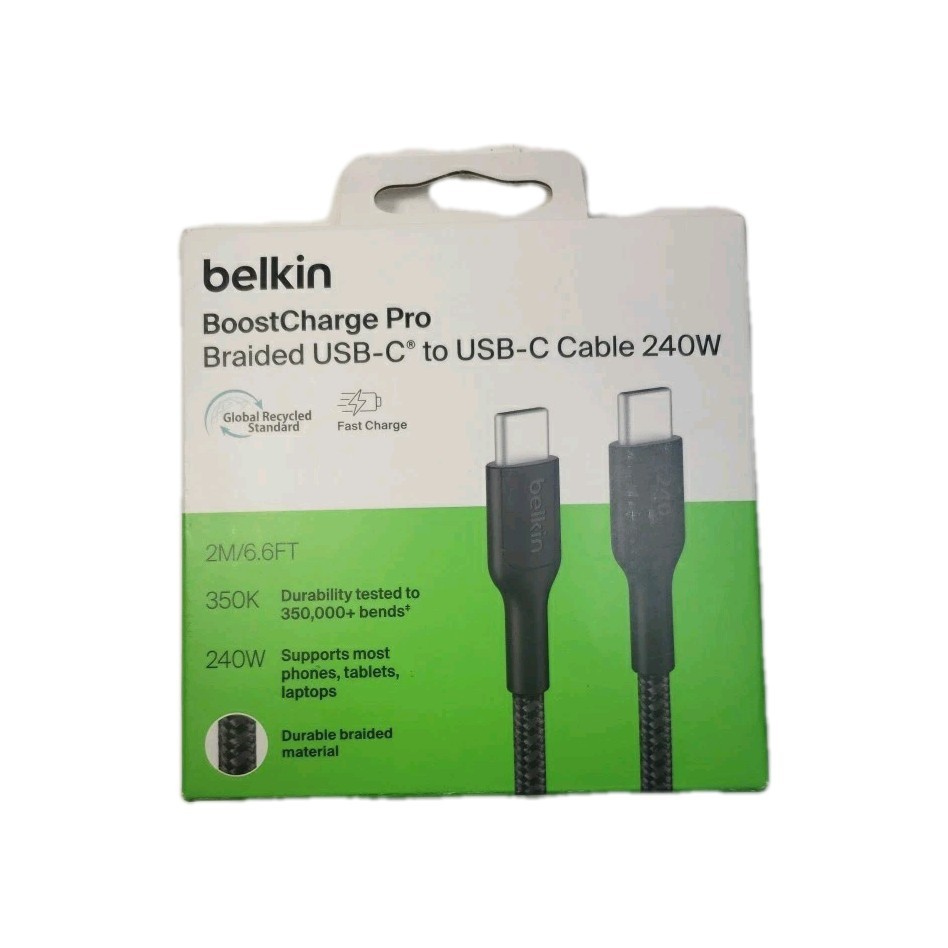 Belkin BoostCharge Pro Braided USB-C to USB-C 240W Fast Charge Cable 2m Open Box