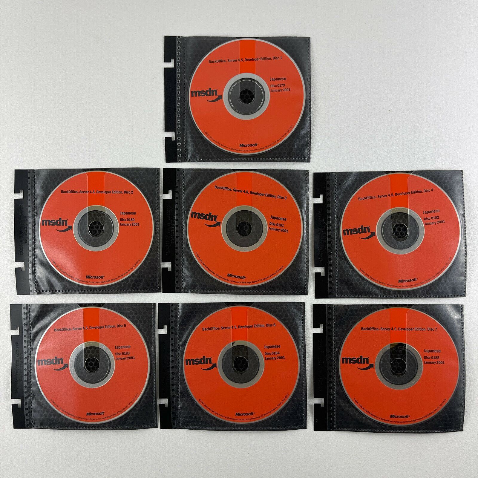 Japanese (7) Discs Jan 2001 MSDN Windows BackOffice Server 4.5 Developer Edition