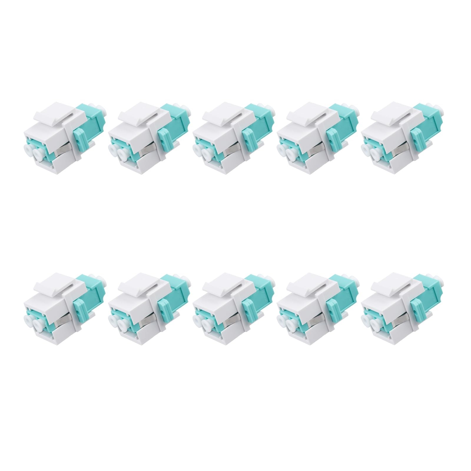 10 pcs Fiber Optic Keystone Jack Coupler LC/OM3 Duplex Multimode Coupler (MM) Fi
