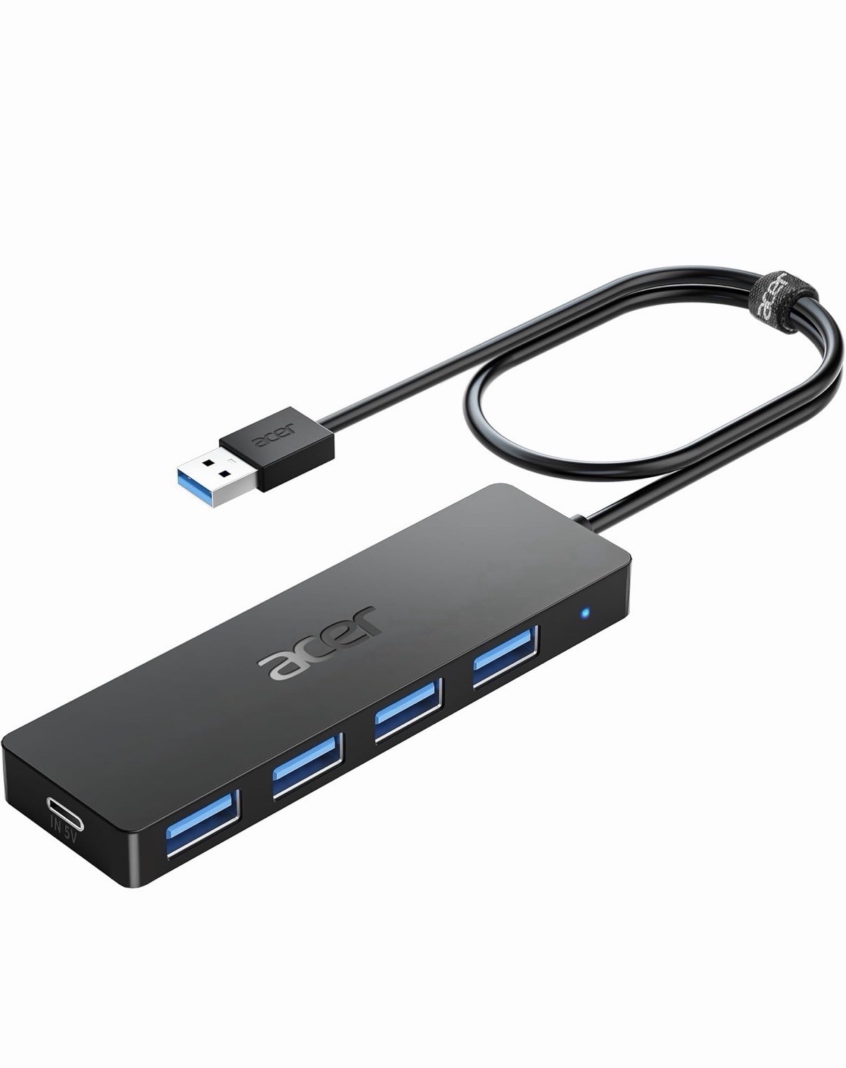 USB Hub 4 Ports Multiple USB 3.0 Hub USB A Splitter for Laptop with USB C Pow...