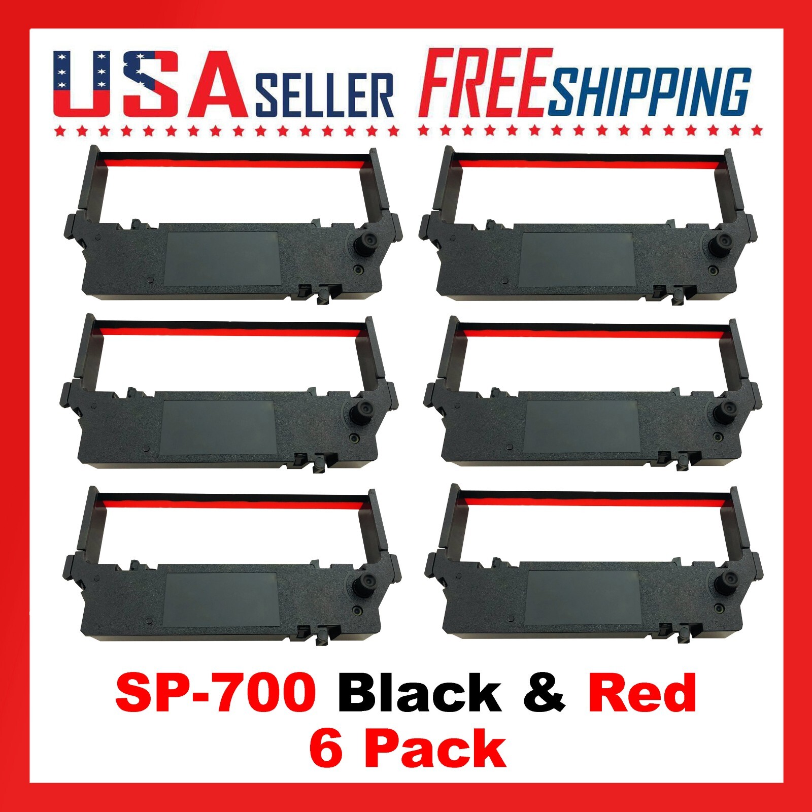 SP-700 x 6 Pack Ribbon Ink BLACK / RED Star SNBC Epson Kitchen Printer SP700