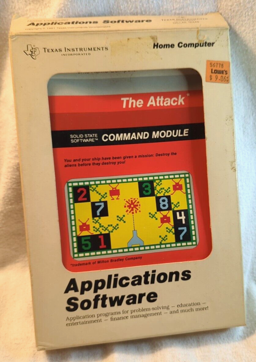 TEXAS INSTRUMENTS 1981 THE ATTACK PHM 3031 Cartridge - Manual - Box Untested