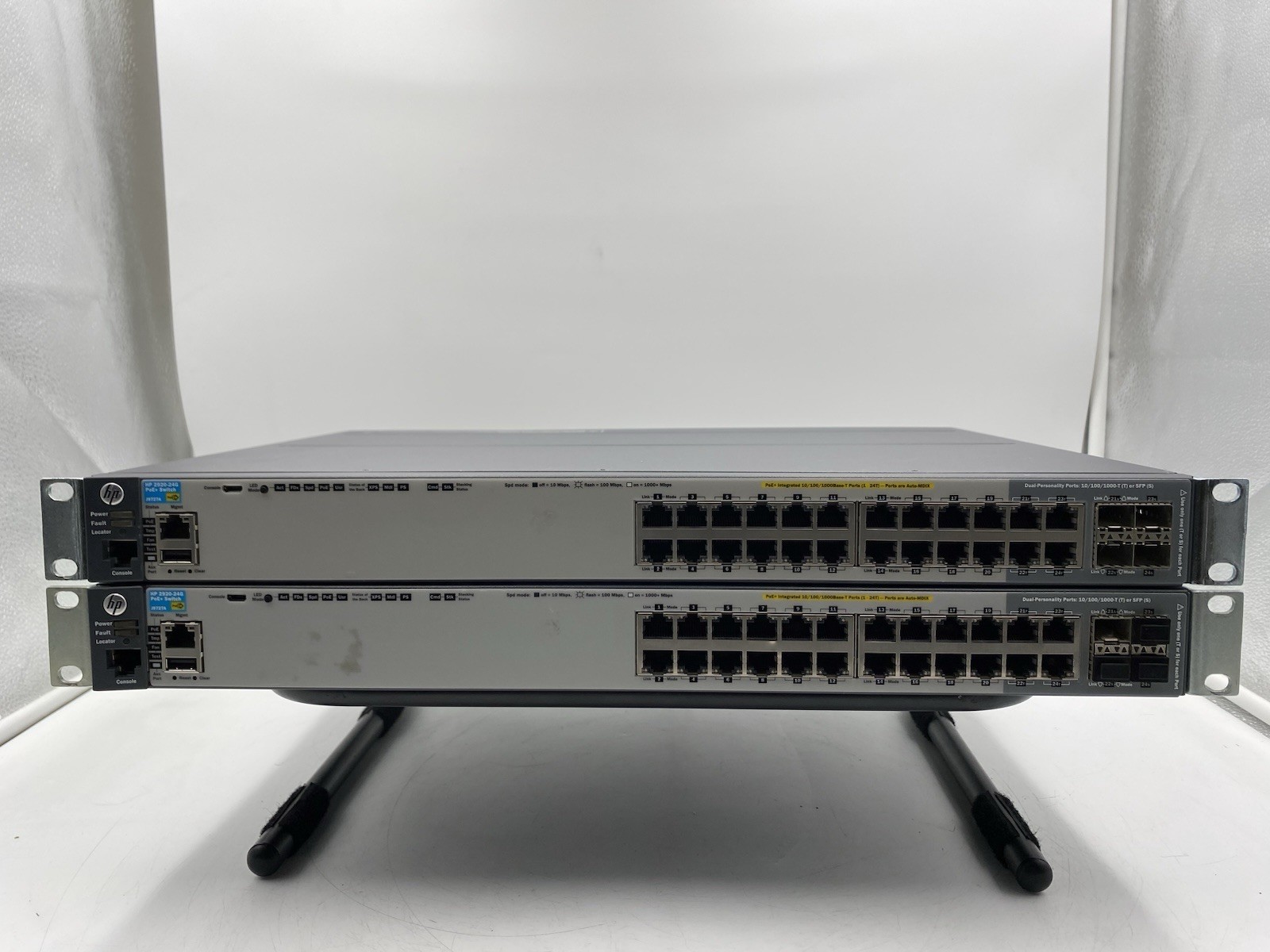 Lot of 2 HP 2920 24G 24 Port POE+ Gigabit Ethernet Switch (J9727A)