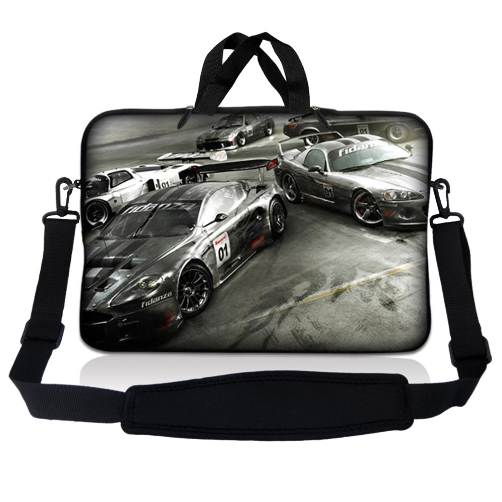 10" 9 Tablet Netbook Sleeve Bag Case Pouch Shoulder Strap iPad Kindle Race Car