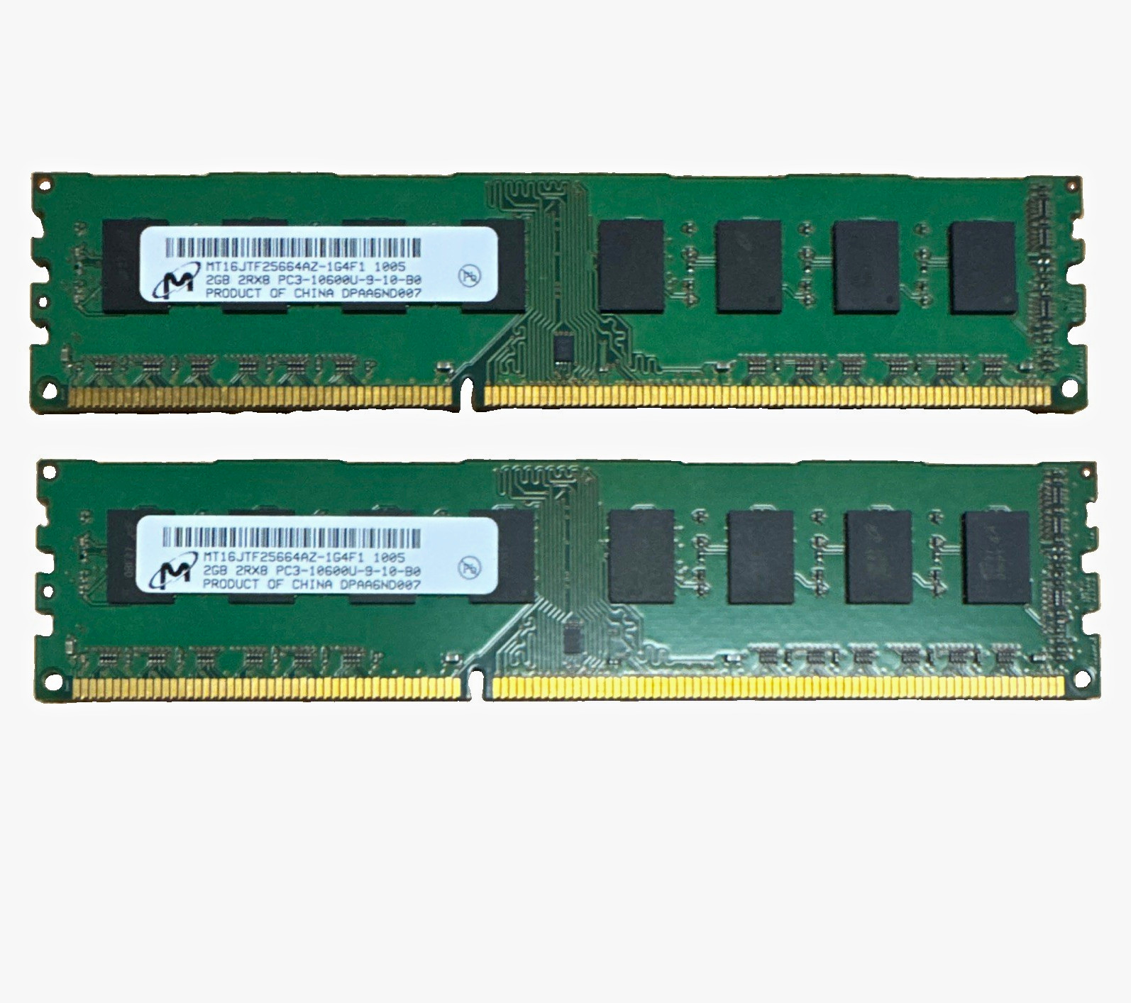 Micron 4GB (2x2GB) DDR3 DIMM PC3-10600U 240-Pin Unbuffered MT16JTF25664AZ-1G4F1