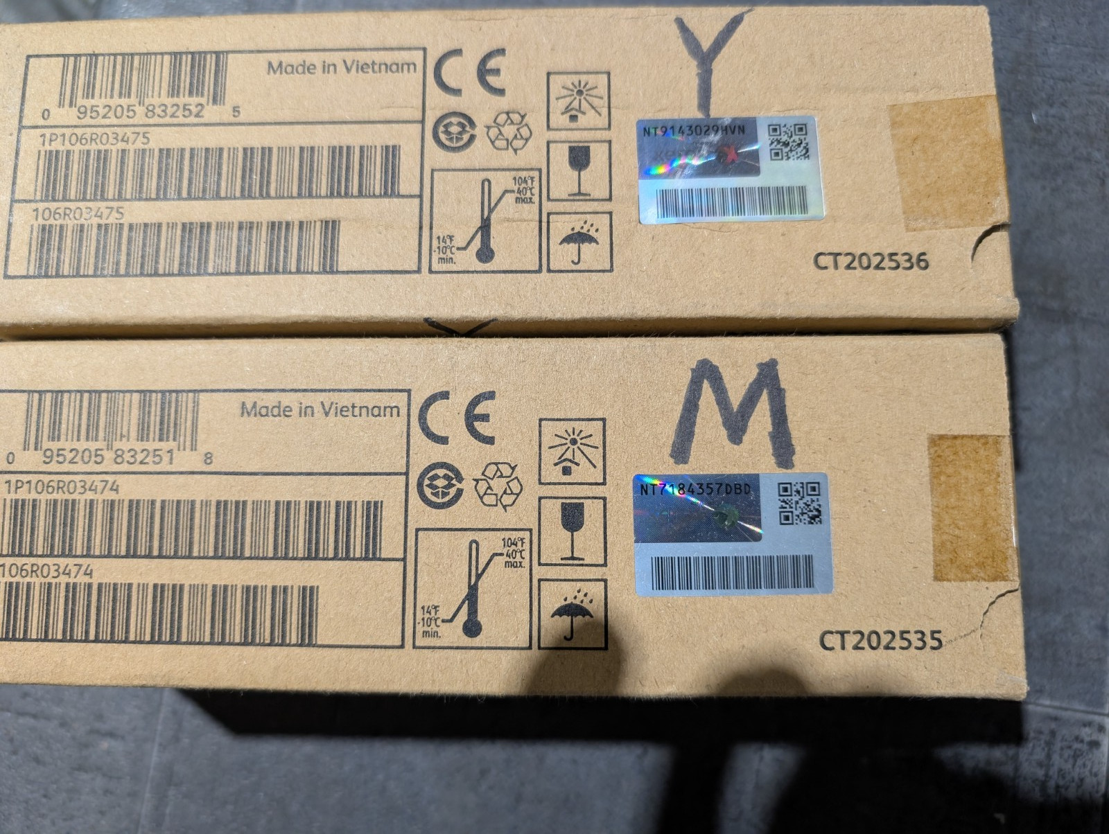 XEROX 106R03474 106R03475 Standard Capacity Toner Cartridge LOT OF 2 Y/M