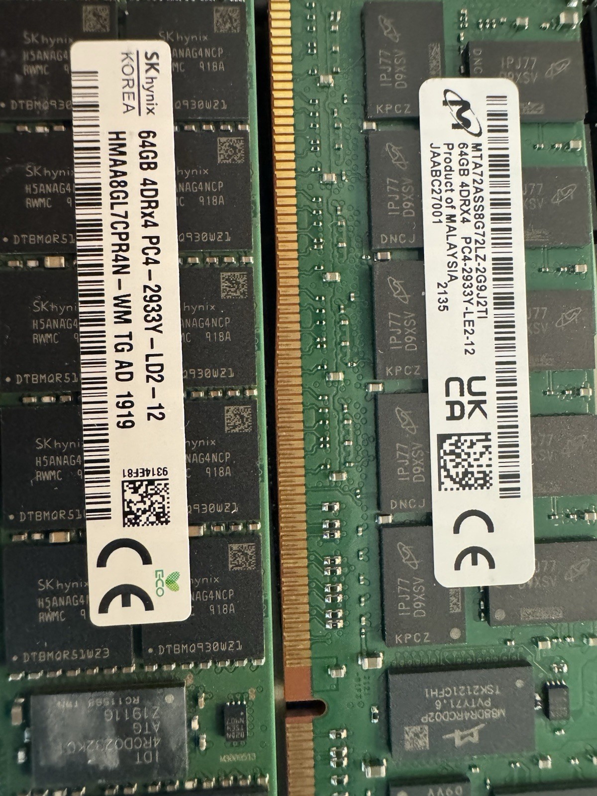 SK Hynix Or MU 64GB(1X64GB) 4xRX4 PC4-2933Y DDR4 Server Memory HMAA8GR7MJR4N-WM