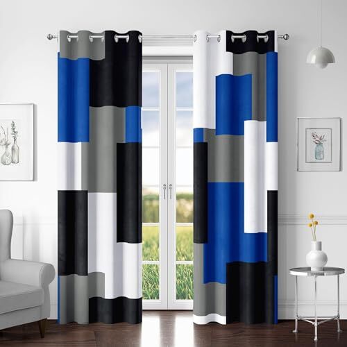 Royal 100% Blackout Curtains for Bedroom 84 inch 52"W x 84"L (Pack of 2) Blue