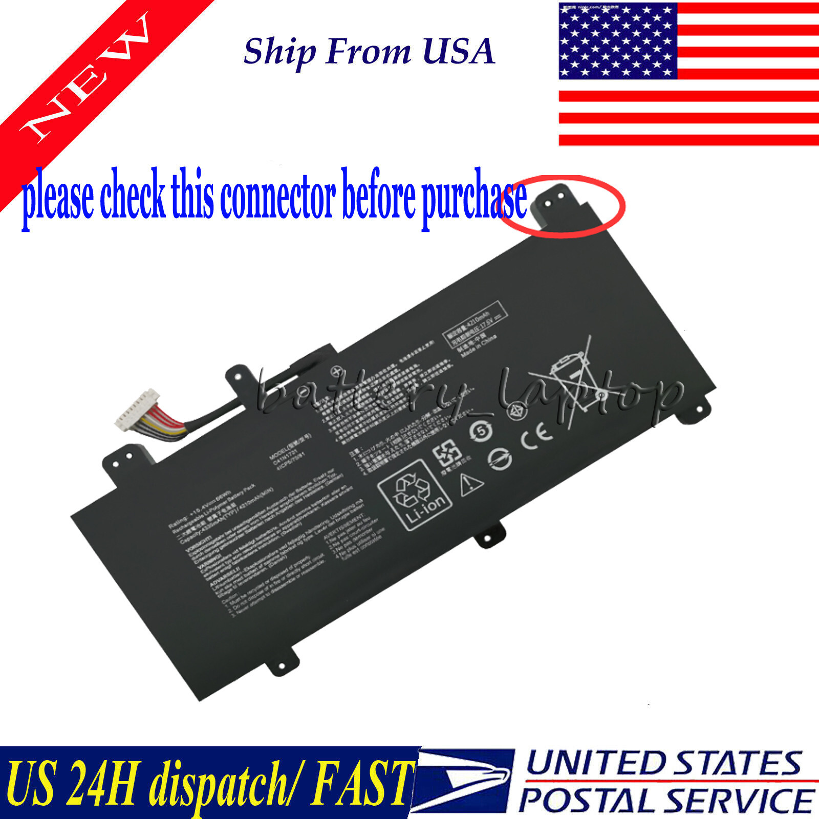 C41N1731 C41N1731-2 Laptop Battery for Asus ROG Strix GL504 GL504GM GL504GS