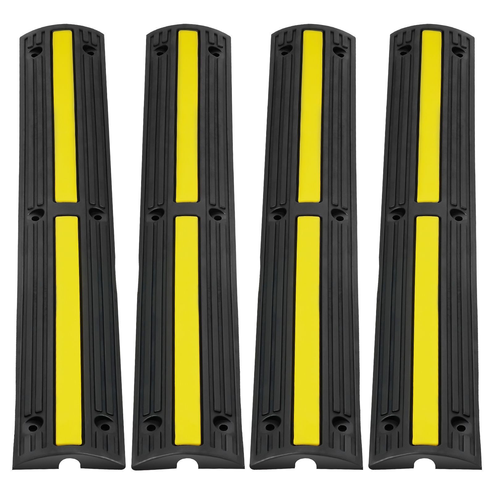 3.28 ft Cable Protector Ramp, 4 Pack of 1 Channel, 18000 lbs/axle Capacity Heavy