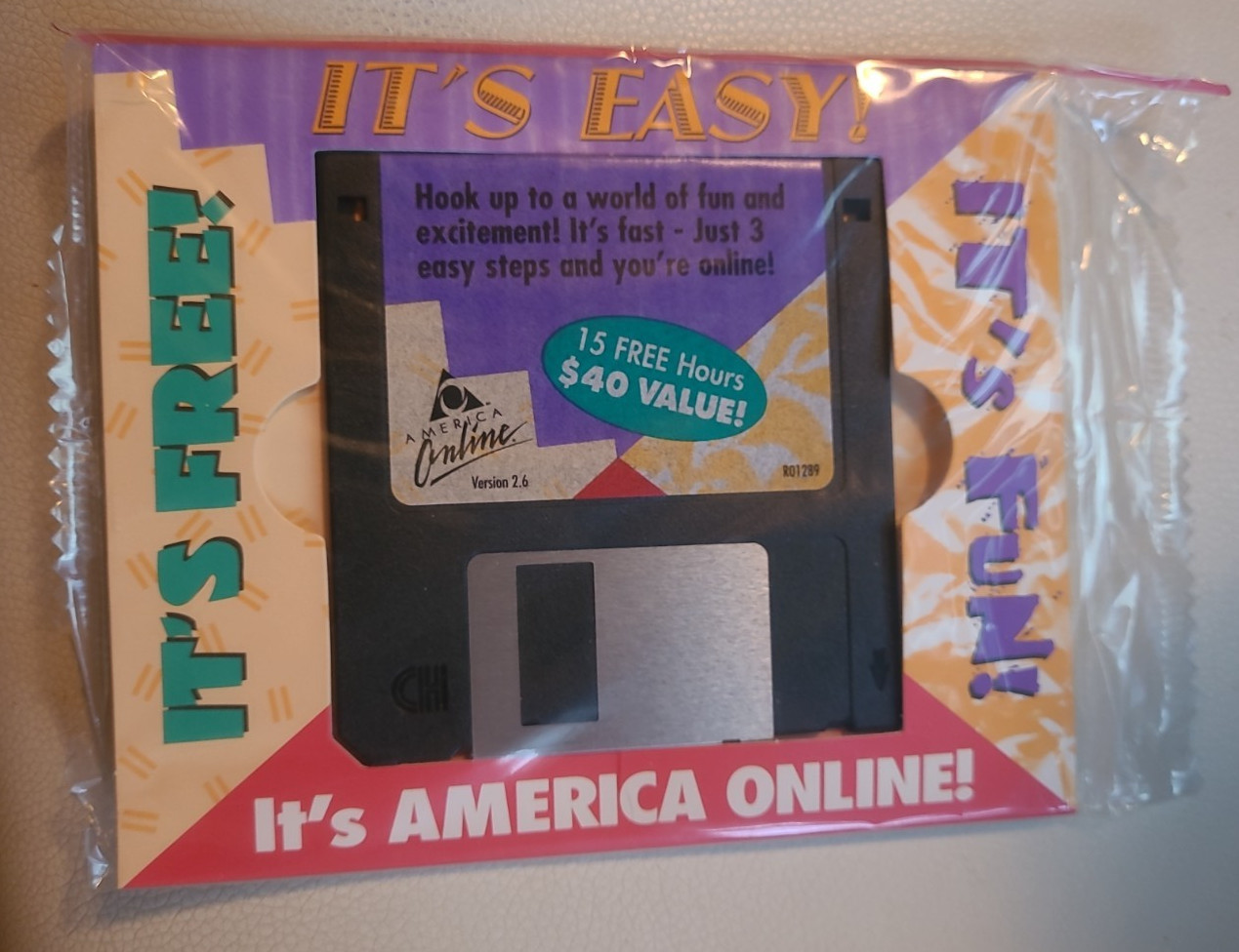 NIOP Vintage America Online 2.6 Version Computer Hard Disc Year Unknown Collect