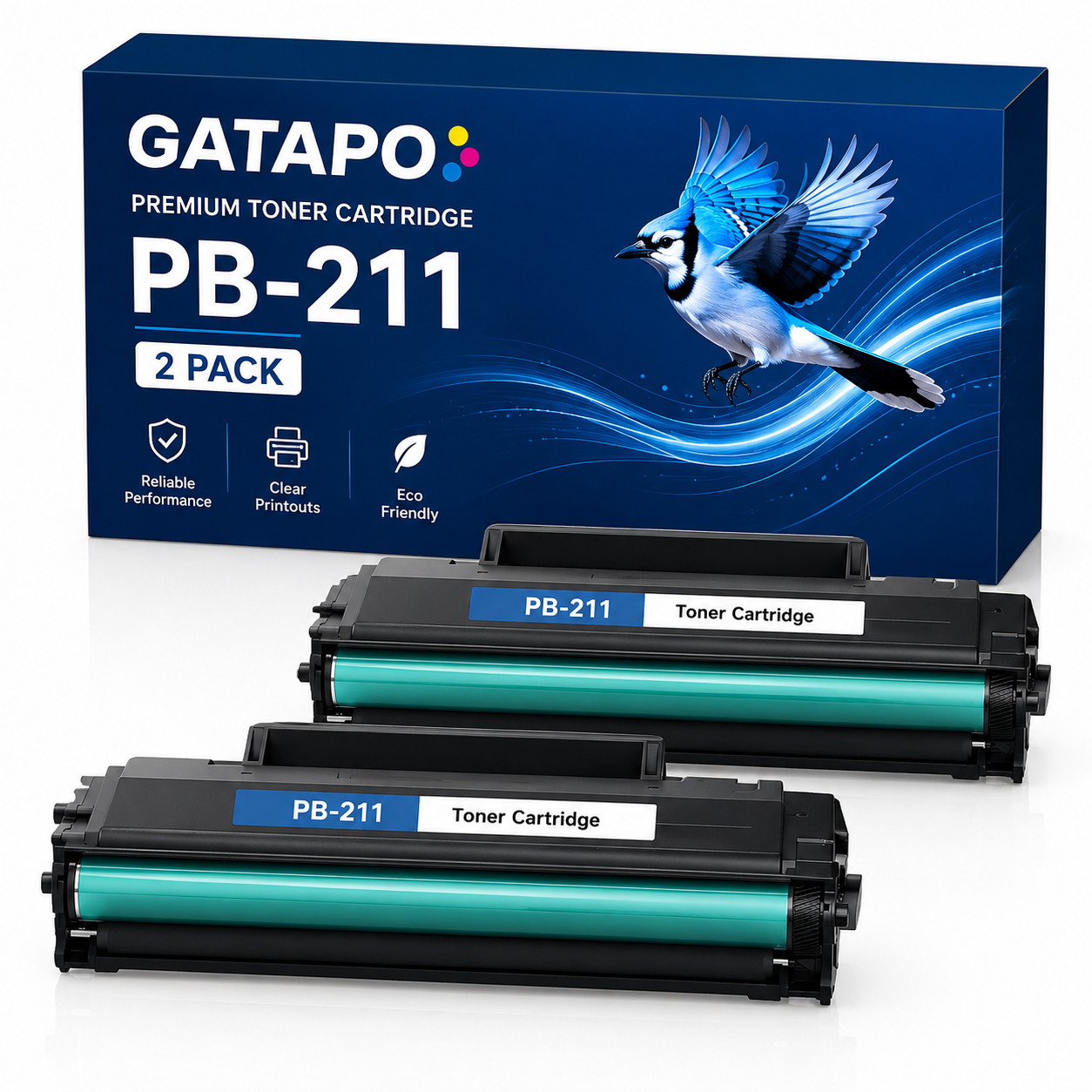 2 PACK PB-211 Toner Cartridge Replacement for Pantum PB-211E P2200 P2500 M6500