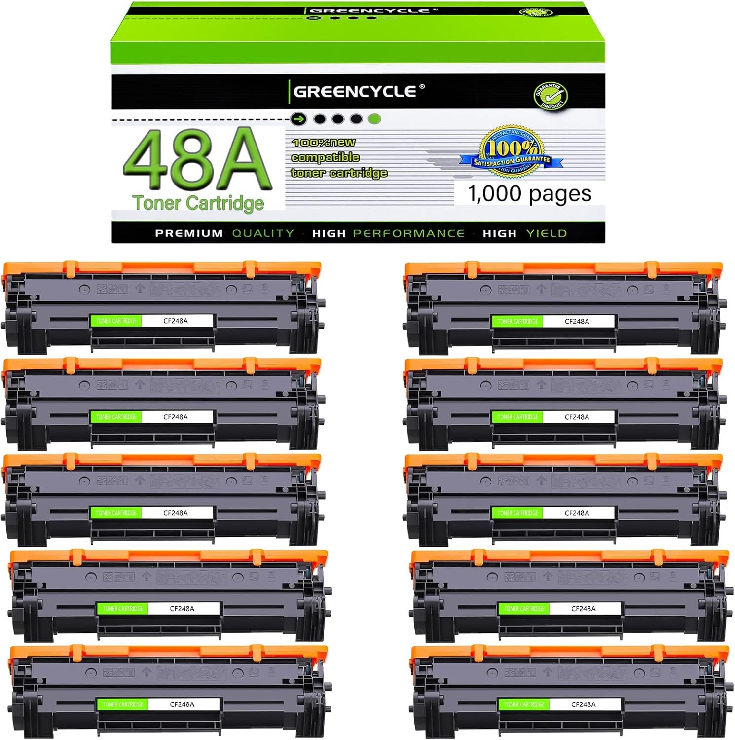 10x CF248A High Yield Toner Cartridge For HP 48A Laserjet Pro M15W MFP M29W M28W