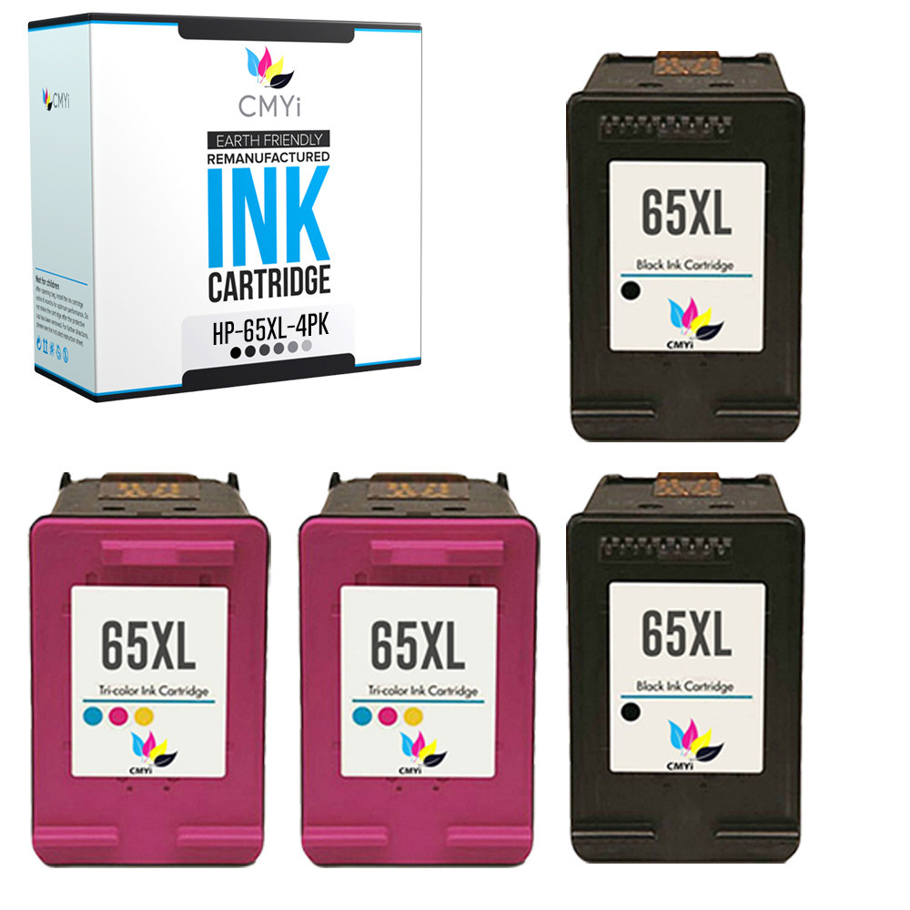 4 PK Ink Cartridges for HP 65XL Replacement Cartridge DeskJet AMP Envy Printer