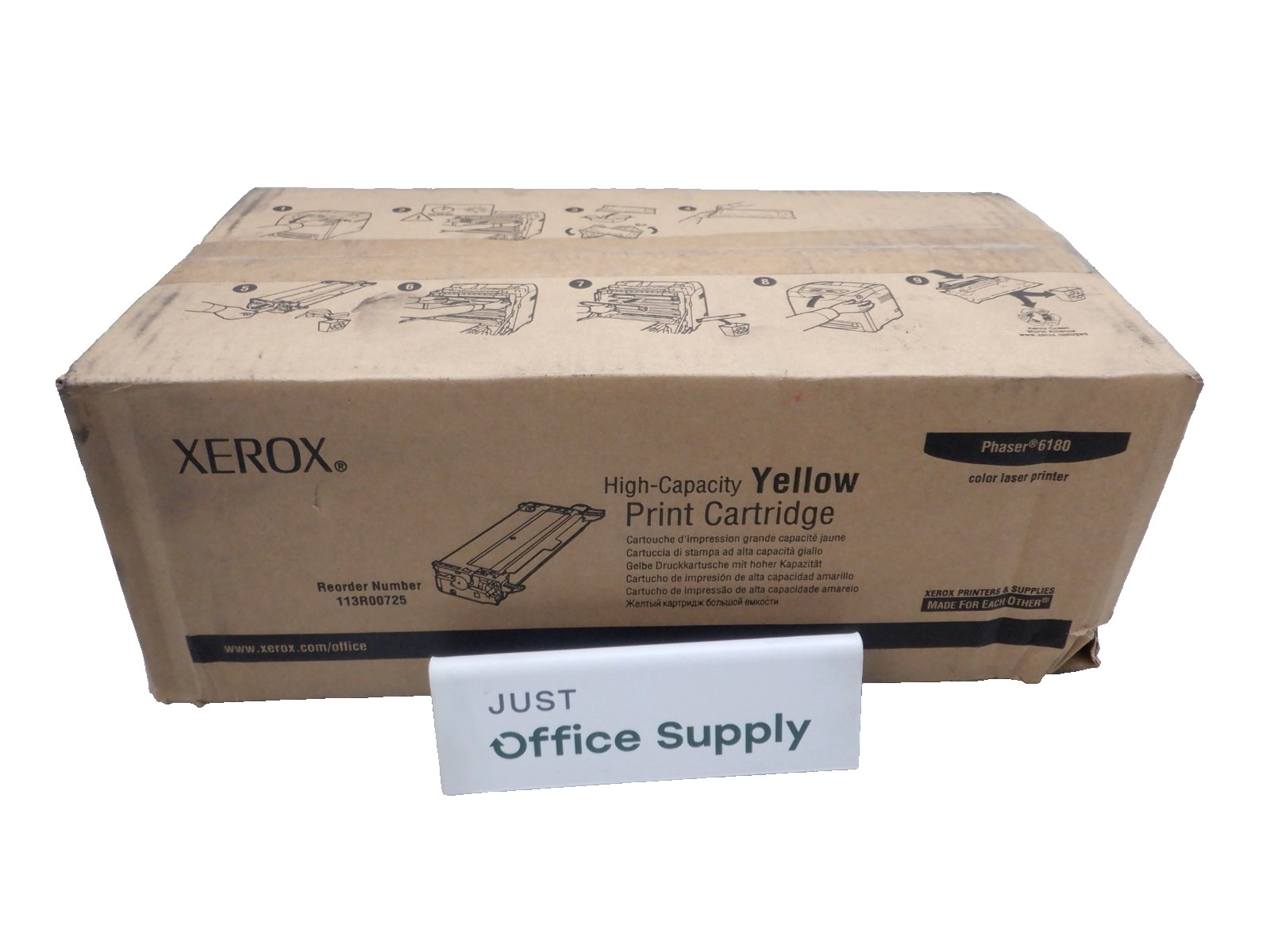 Genuine Xerox 113R00725 Yellow High C. Toner Cartridge F.Shipping *OPEN BOX