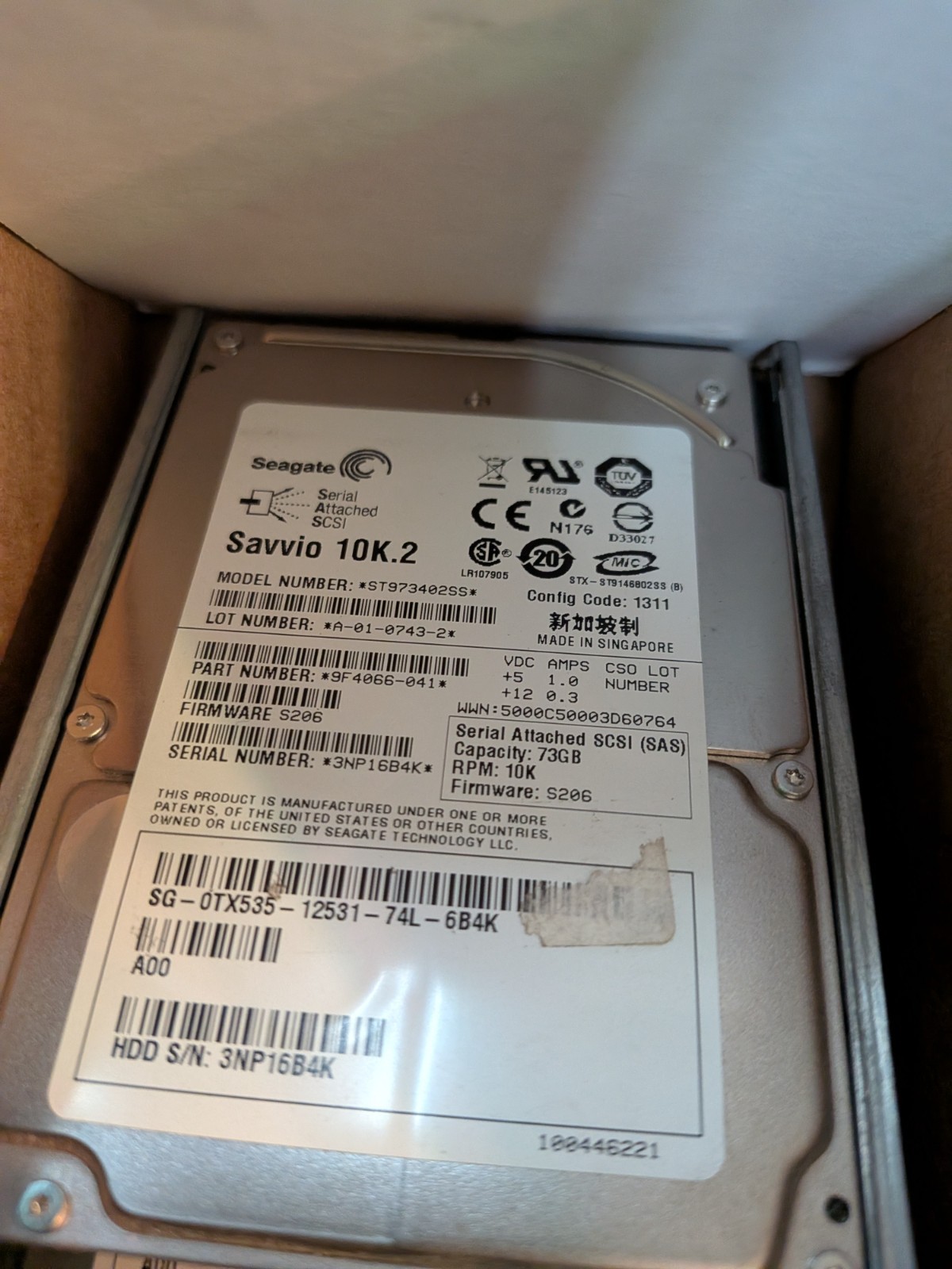 Seagate Savvio 10K.2 73GB Internal 10000RPM 2.5" (ST973402SS) HDD
