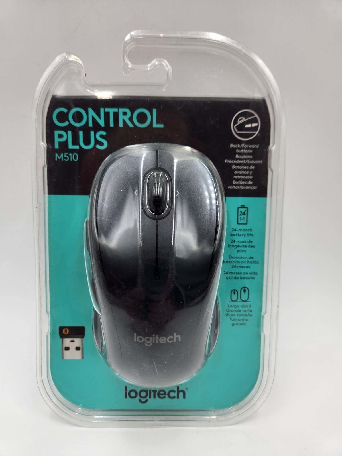 Logitech M510 Control Plus Wireless Mouse - Sealed
