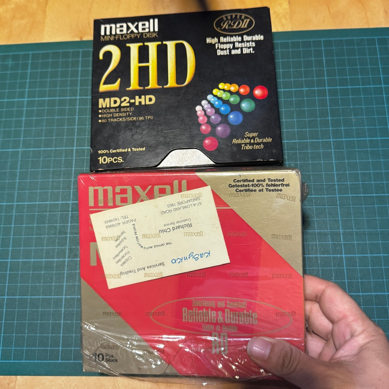 💾 2 X Vintage Maxell MD2-HD 5.25” Floppy Disk Lot – Made in Japan.