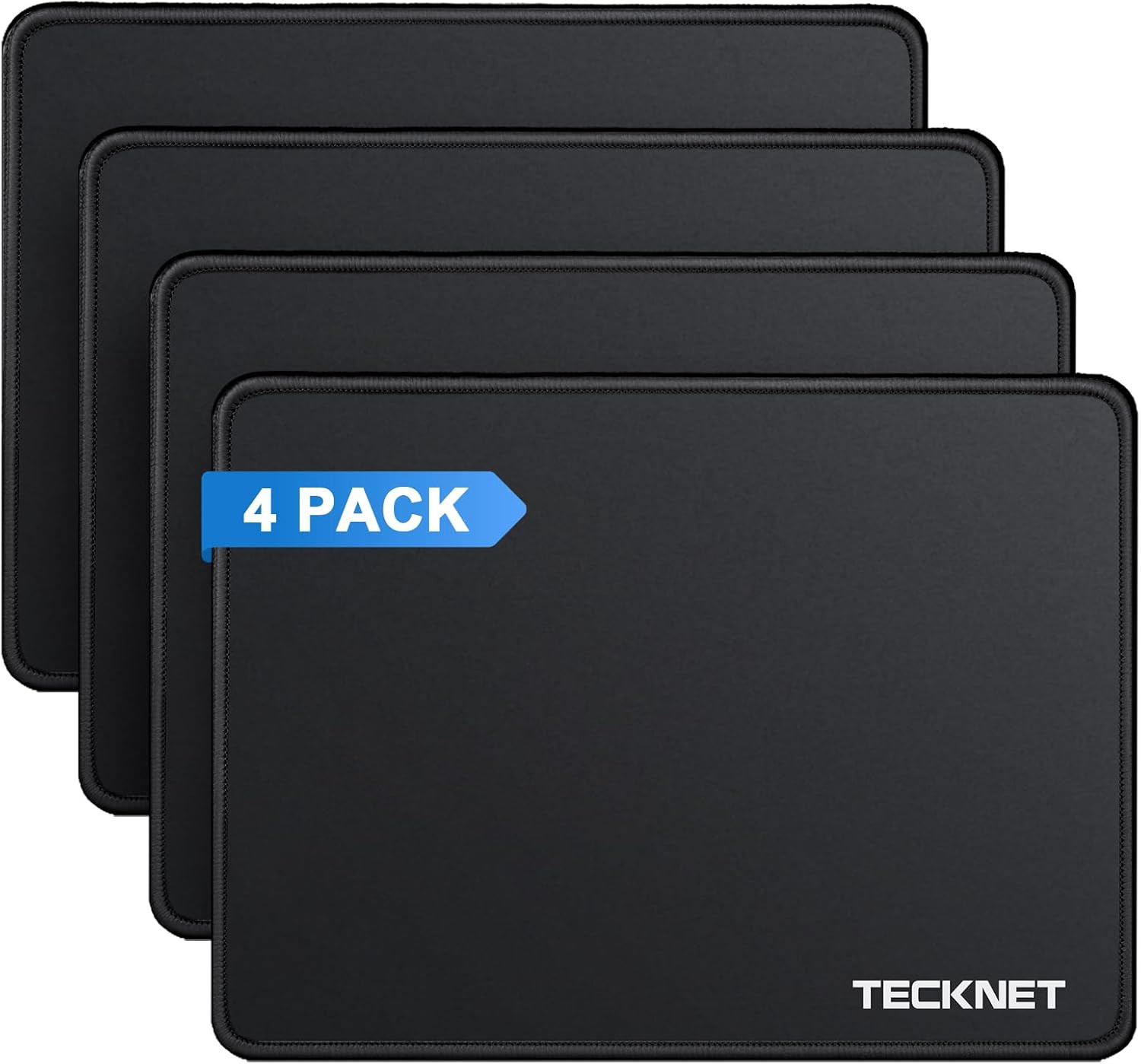4 Pack Mouse Pad with Durable Anti-Fray Stitching, Small Mousepad