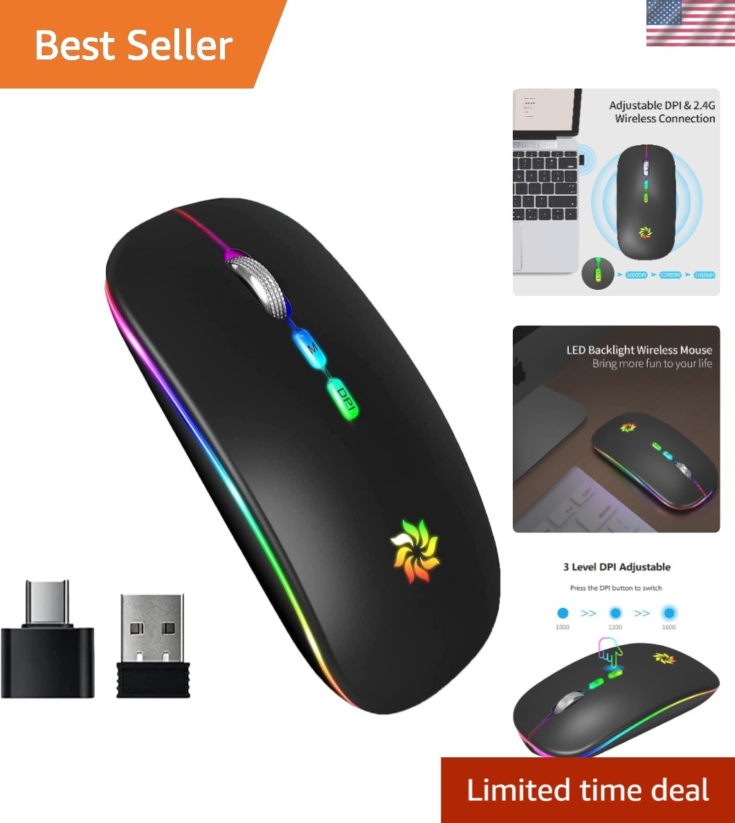 Revolutionary 2.4G Wireless Optical Mouse - LED Backlit & Ambidextrous Design