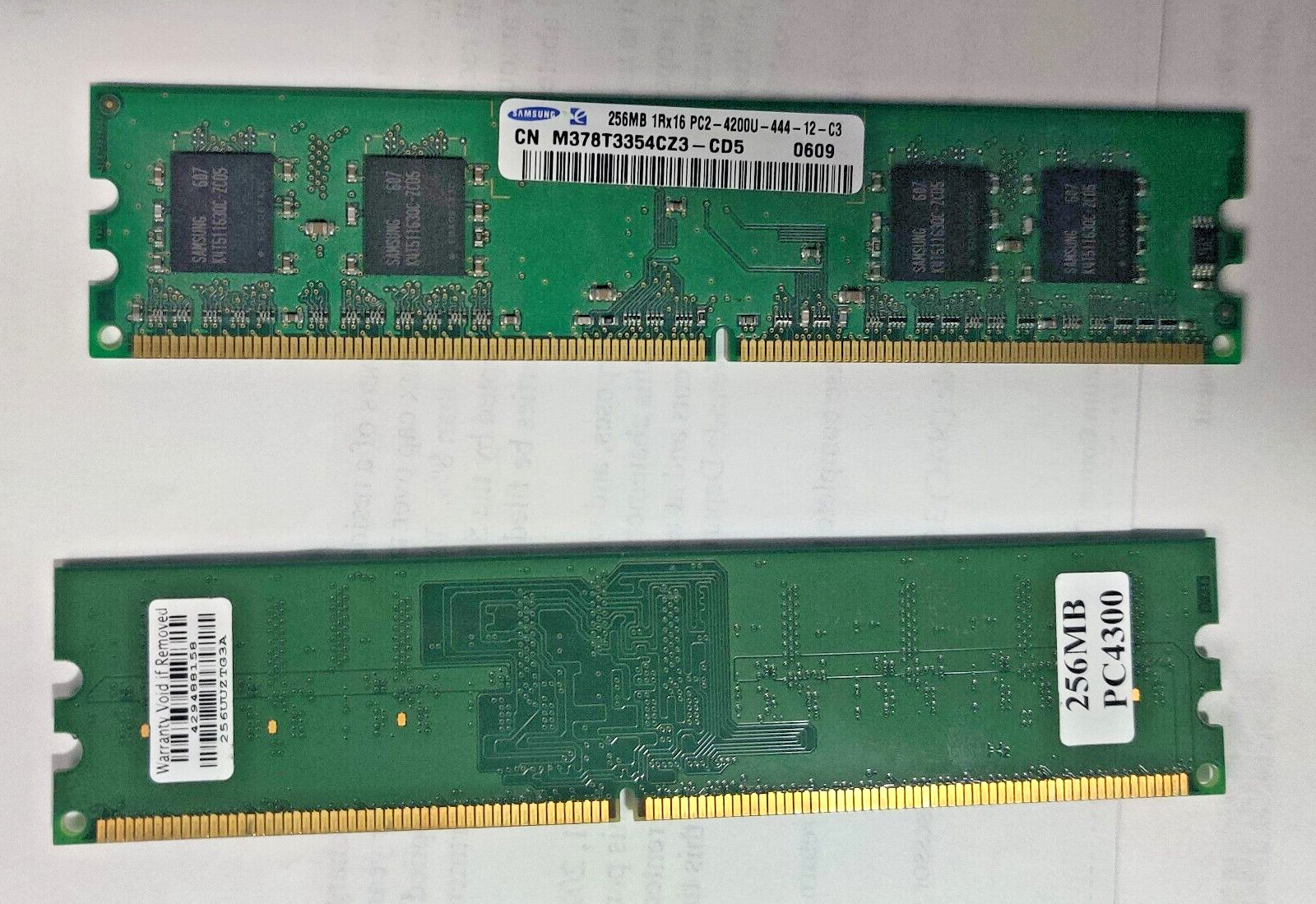 512MB (2x256) Samsung 256MB 1RX16 PC2-4200U-444-12-C3 M378T3354CZ3-CD5 RAM DIMM