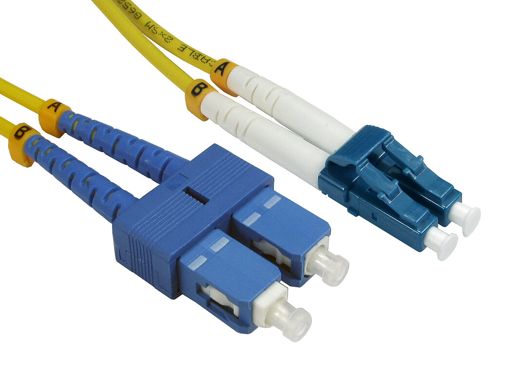 10 PACK LOT 30m LC-SC Duplex 9/125 OS2 Singlemode Fiber Cable OFNR Yellow 100FT