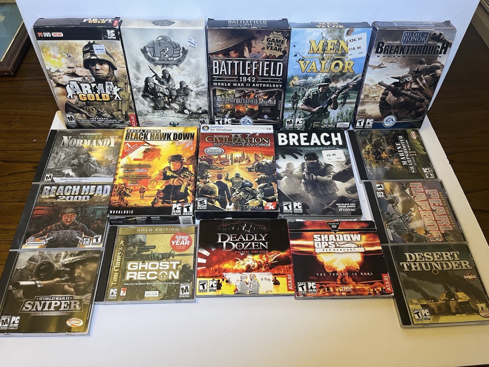Lot Of 17 - PC War Military Battle Game Lot - First Person