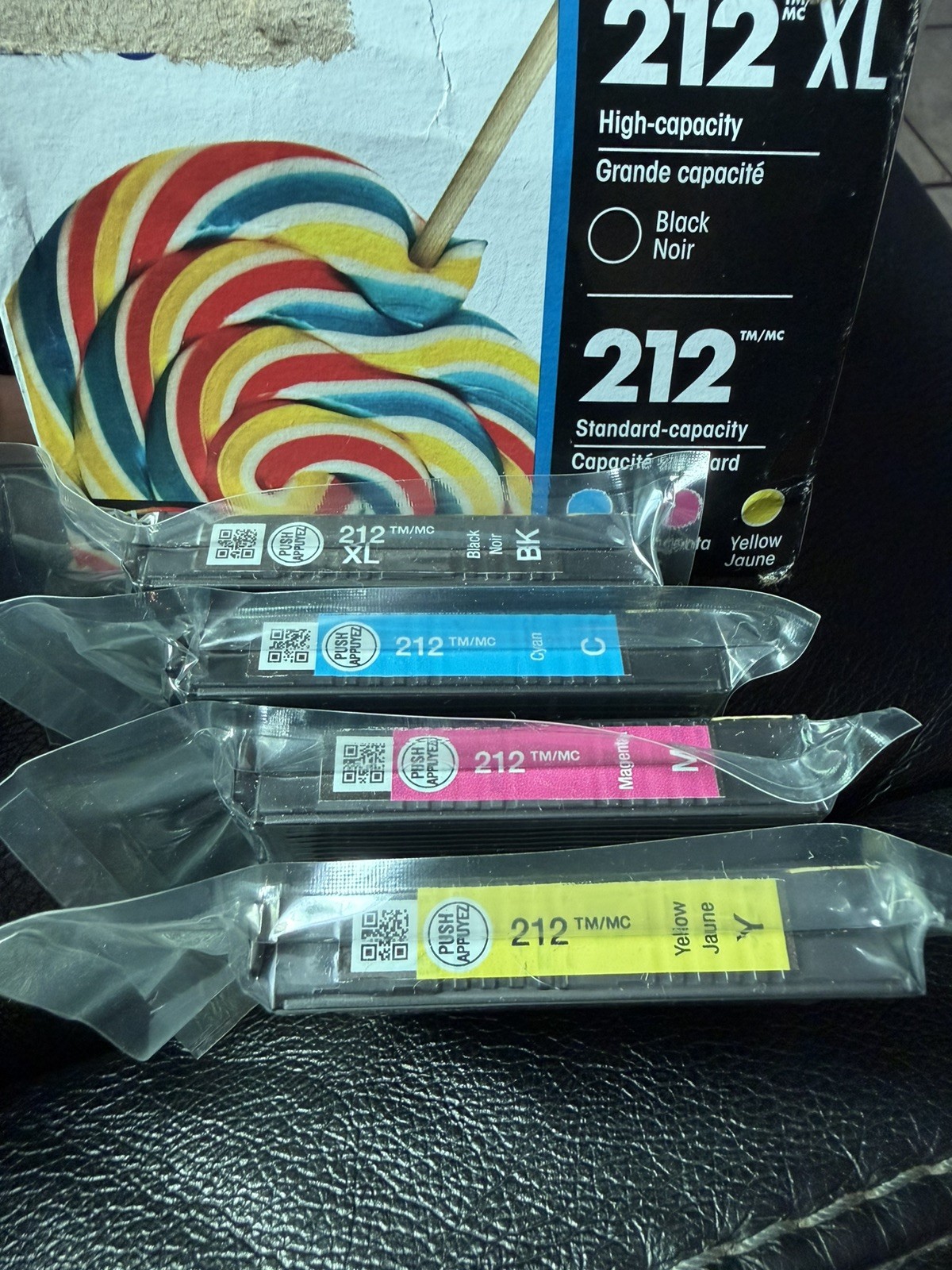 Epson 212XL Black 212 Color Ink Cartridges Yellow, Magenta, Cyan 4 pack 10/2028