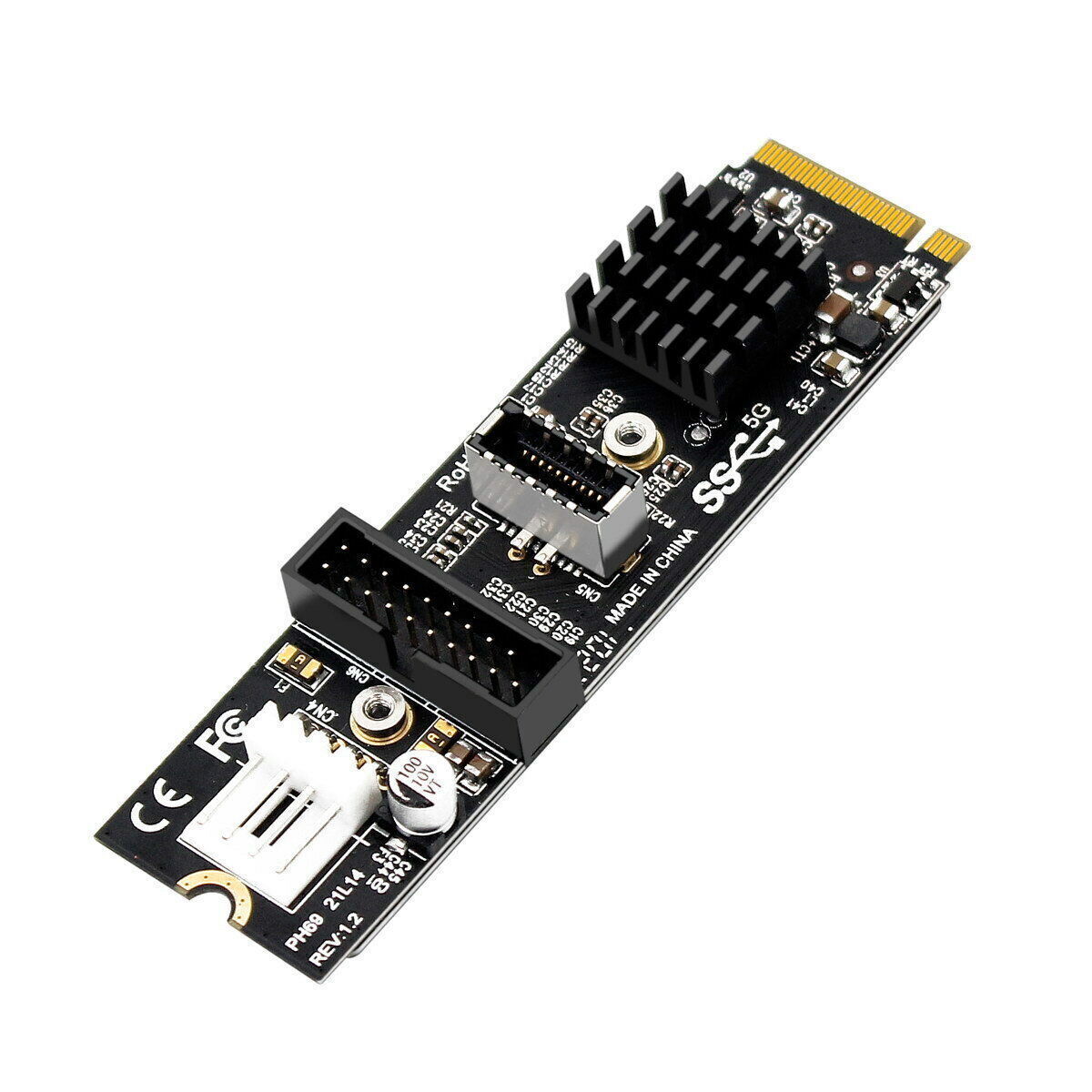 5Gbps Type-E USB 3.1 Front Panel Socket & USB 2.0 to NVME M-Key VL805 Adapter