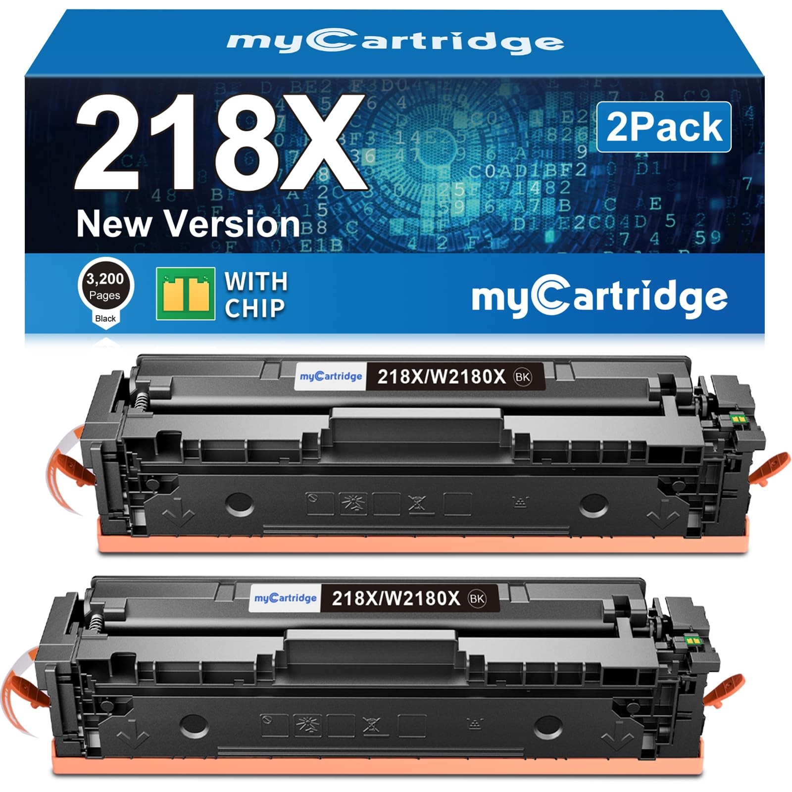 myCartridge 218X Black Toner Cartridges 2 Pack High Yield Compatible HP 218A New