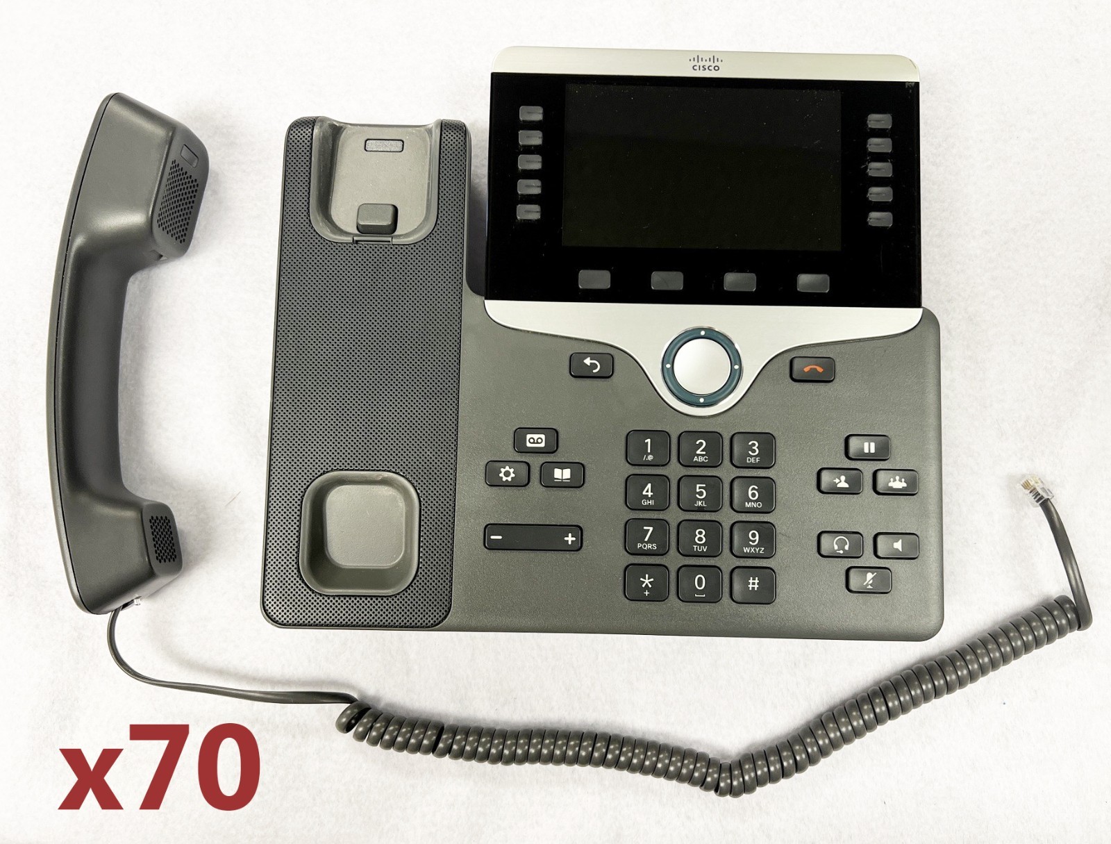 Lot of 70 Cisco CP-8841 VoIP IP Office Phones Handsets + Stands