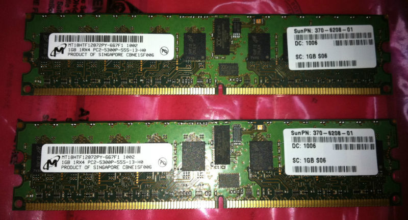 4x SUN X7801A 2GB Memory Kit (2x 1GB 370-6208-01)